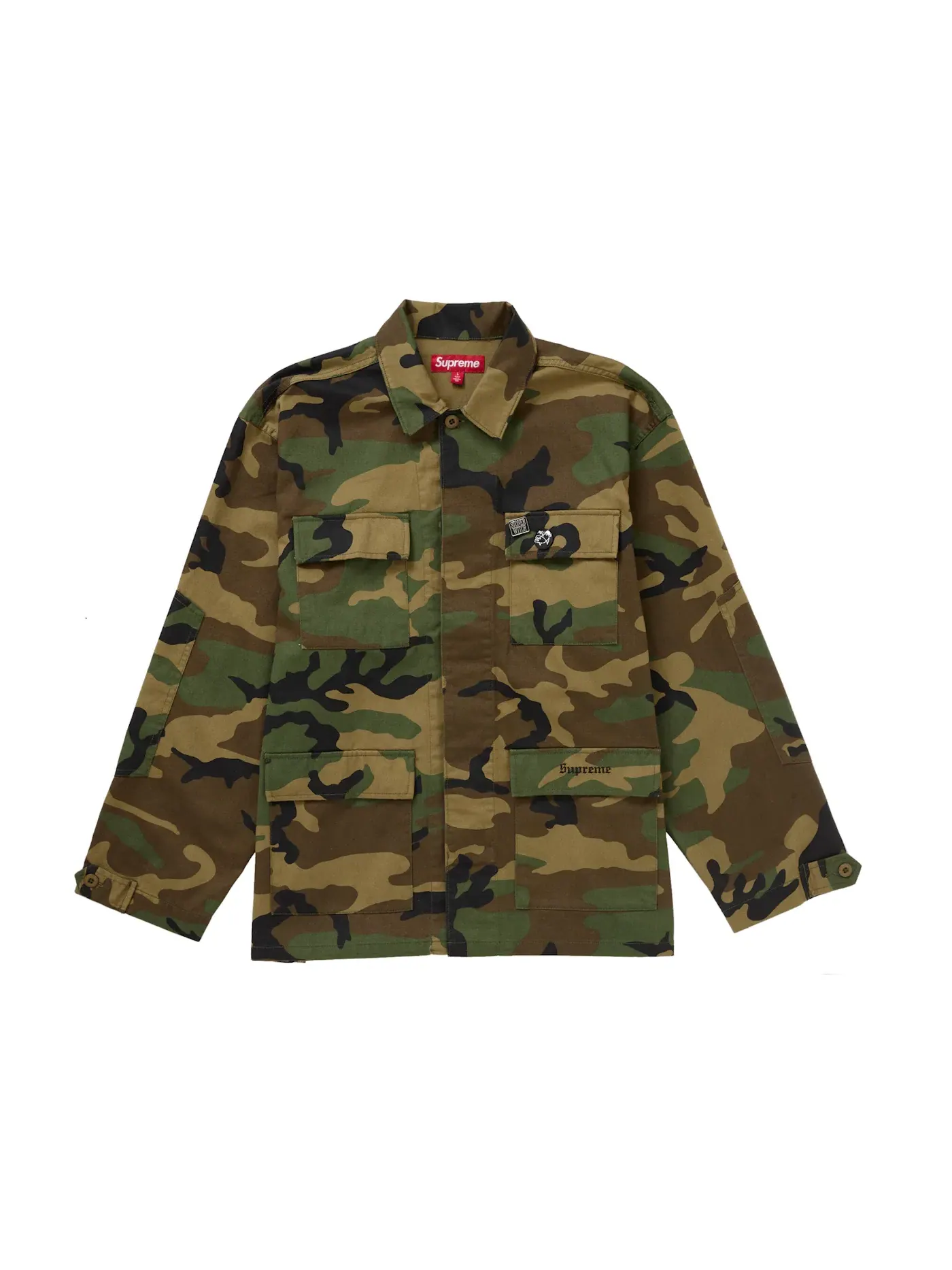 Мужская куртка с принтом Supreme Melvins BDU Jacket, Woodland Camo — изображение 2 из 2
