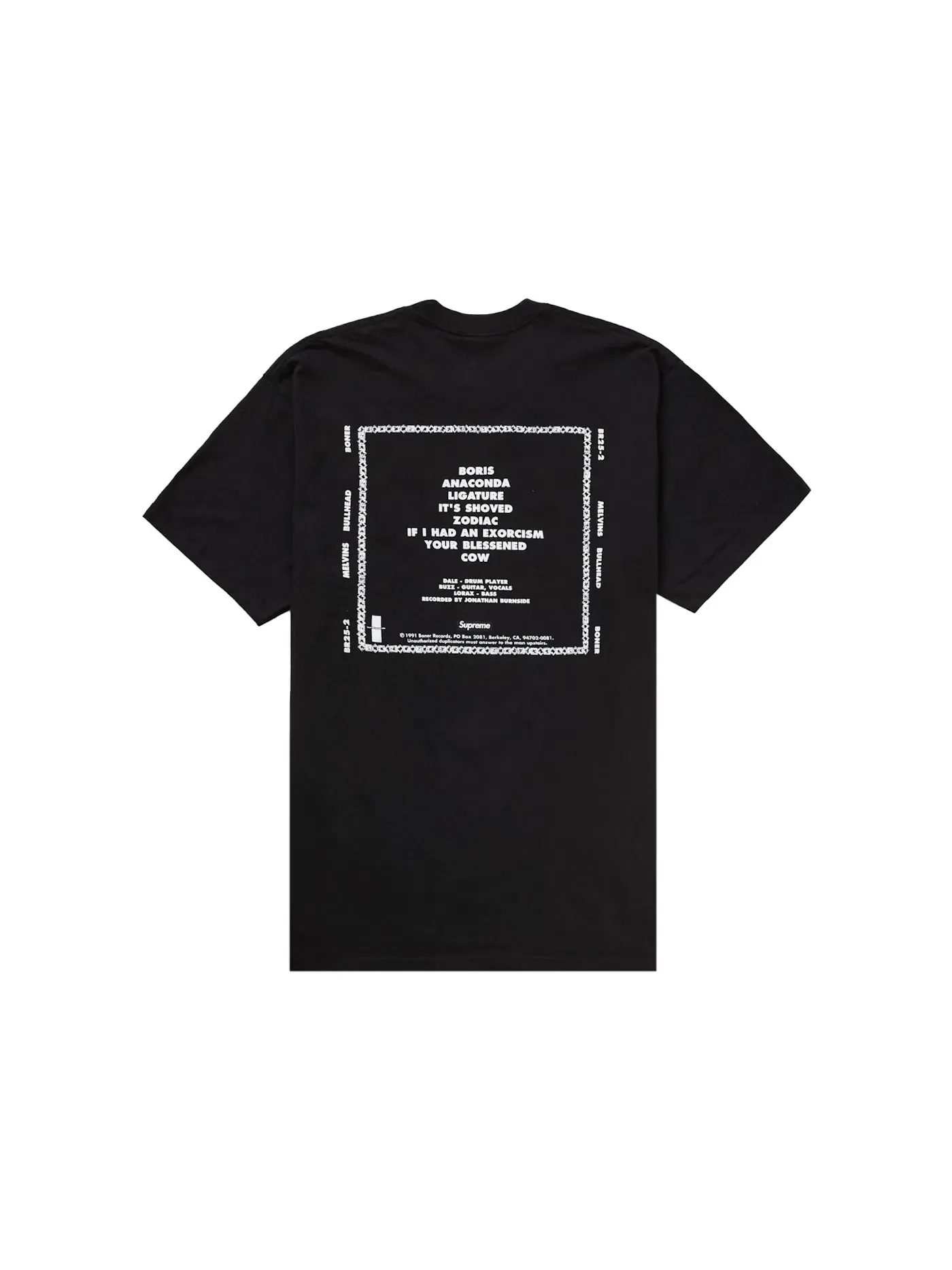 Мужская футболка Supreme Melvins Bullhead Tee — изображение 2 из 2, черный