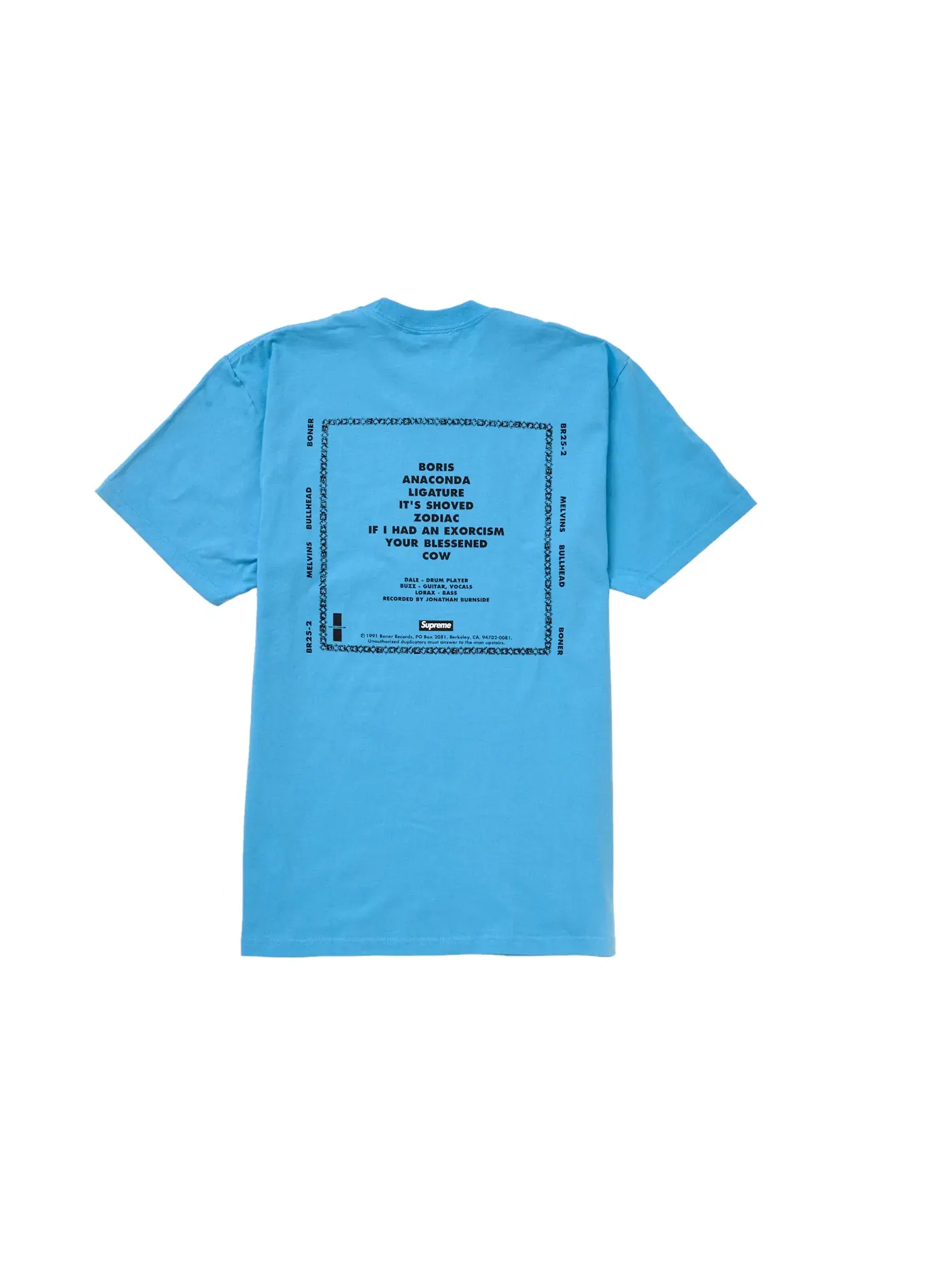 Мужская футболка с принтом Supreme Melvins Bullhead Tee — изображение 2 из 2, яркий синий