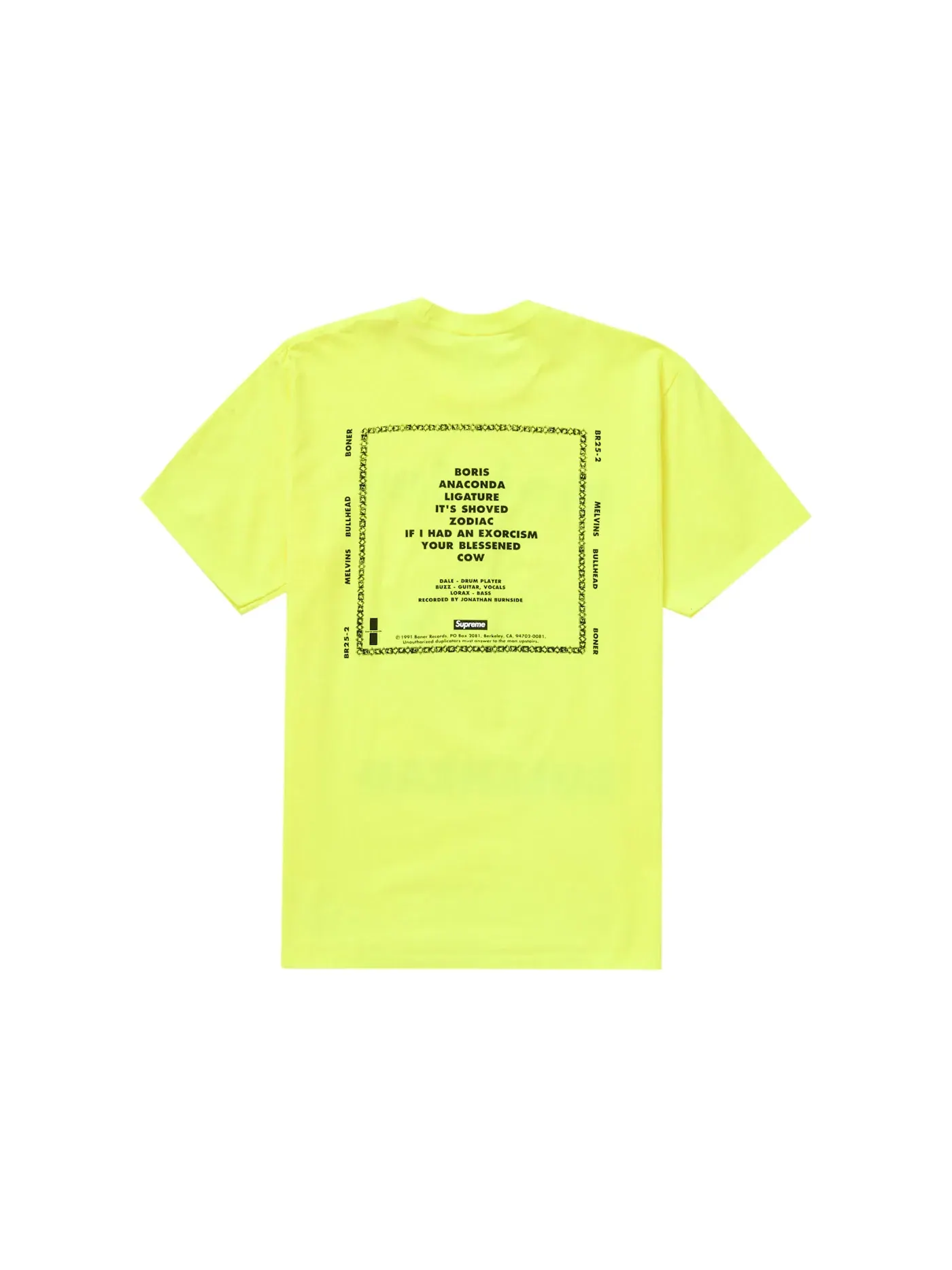 Мужская футболка с принтом Supreme Melvins Bullhead Tee — изображение 2 из 2, желтый