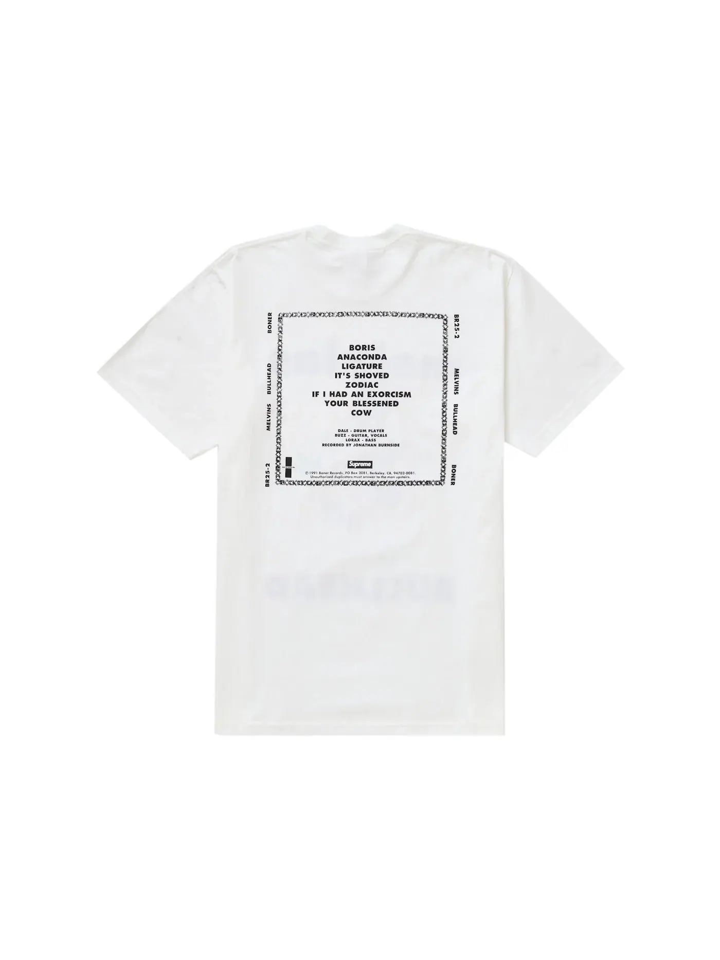 Мужская футболка с принтом Supreme Bullhead Tee — изображение 2 из 2, белый