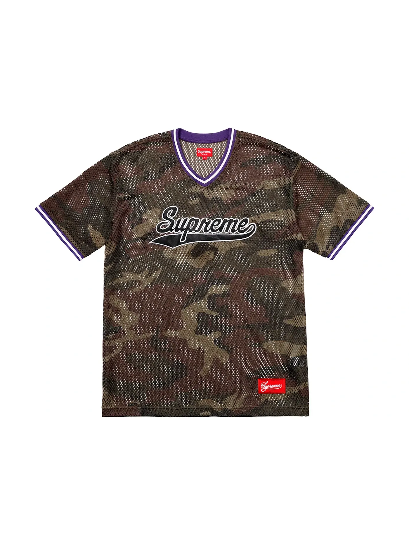 Мужская джерси Supreme Mesh Baseball Top Woodland Camo, Woodland Camo — изображение 1 из 1