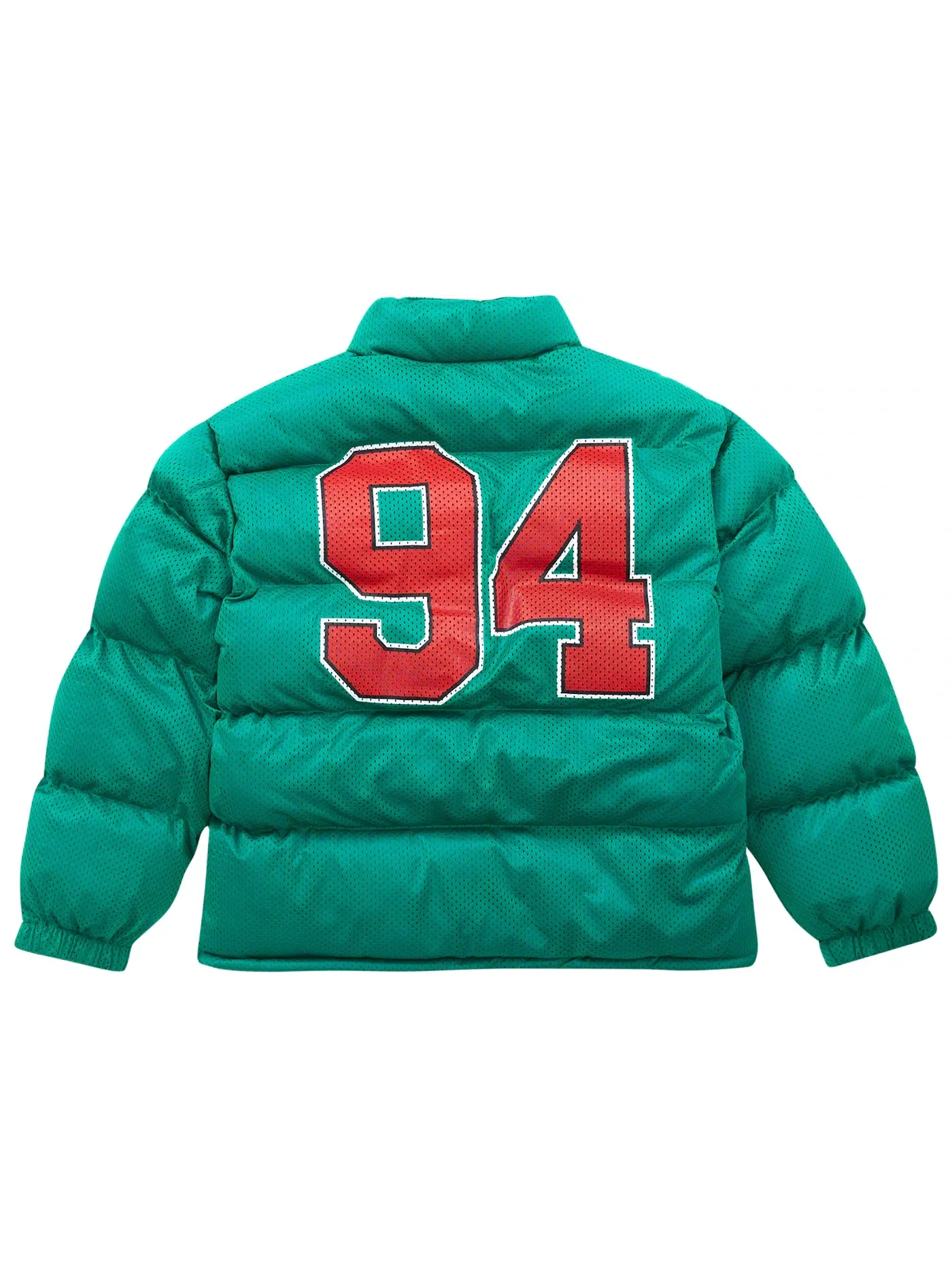 Мужская куртка-пуховик с сетчатой вставкой Supreme Mesh Jersey Puffer Jacket — изображение 3 из 3, зеленый