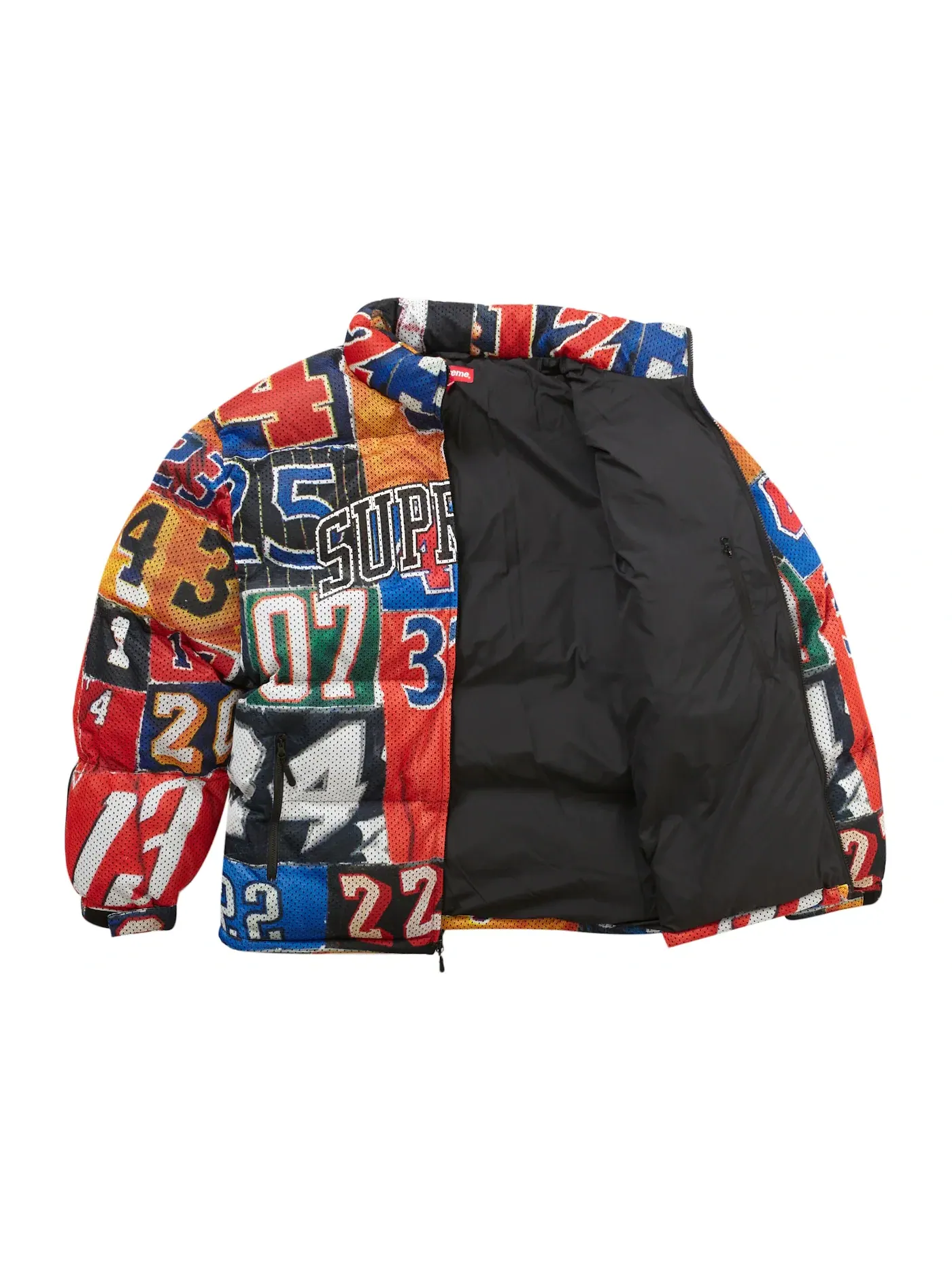 Мужская куртка-пуховик из сетчатого нейлона Supreme Mesh Jersey Puffer Jacket — изображение 2 из 3, мульти