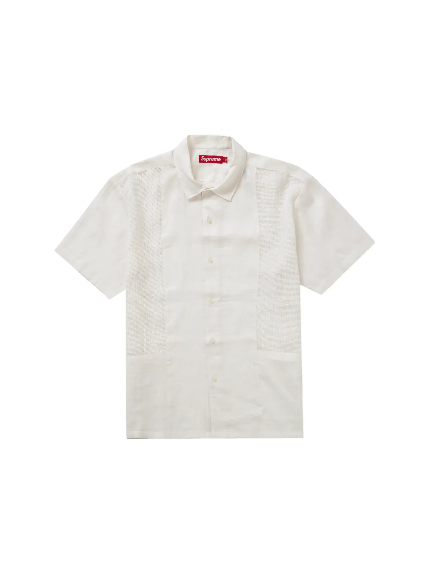 Мужская рубашка из льна с сетчатыми вставками Supreme Shirt — изображение 1 из 1, белый