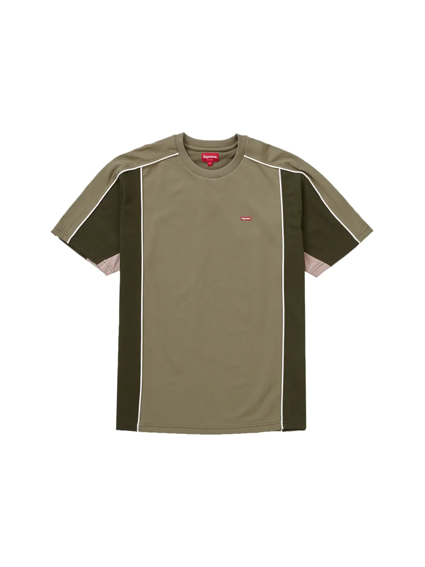 Мужская футболка с сетчатыми вставками Supreme Top — изображение 1 из 1, светлый оливковый