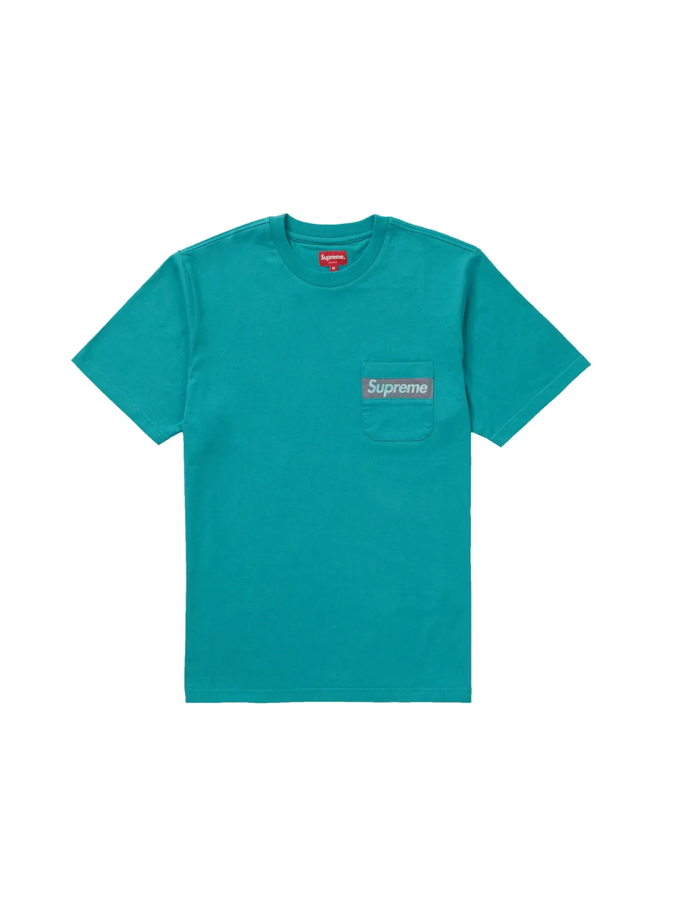 Мужская футболка с принтом Supreme Mesh Stripe Pocket Tee — изображение 1 из 1, бирюзовый