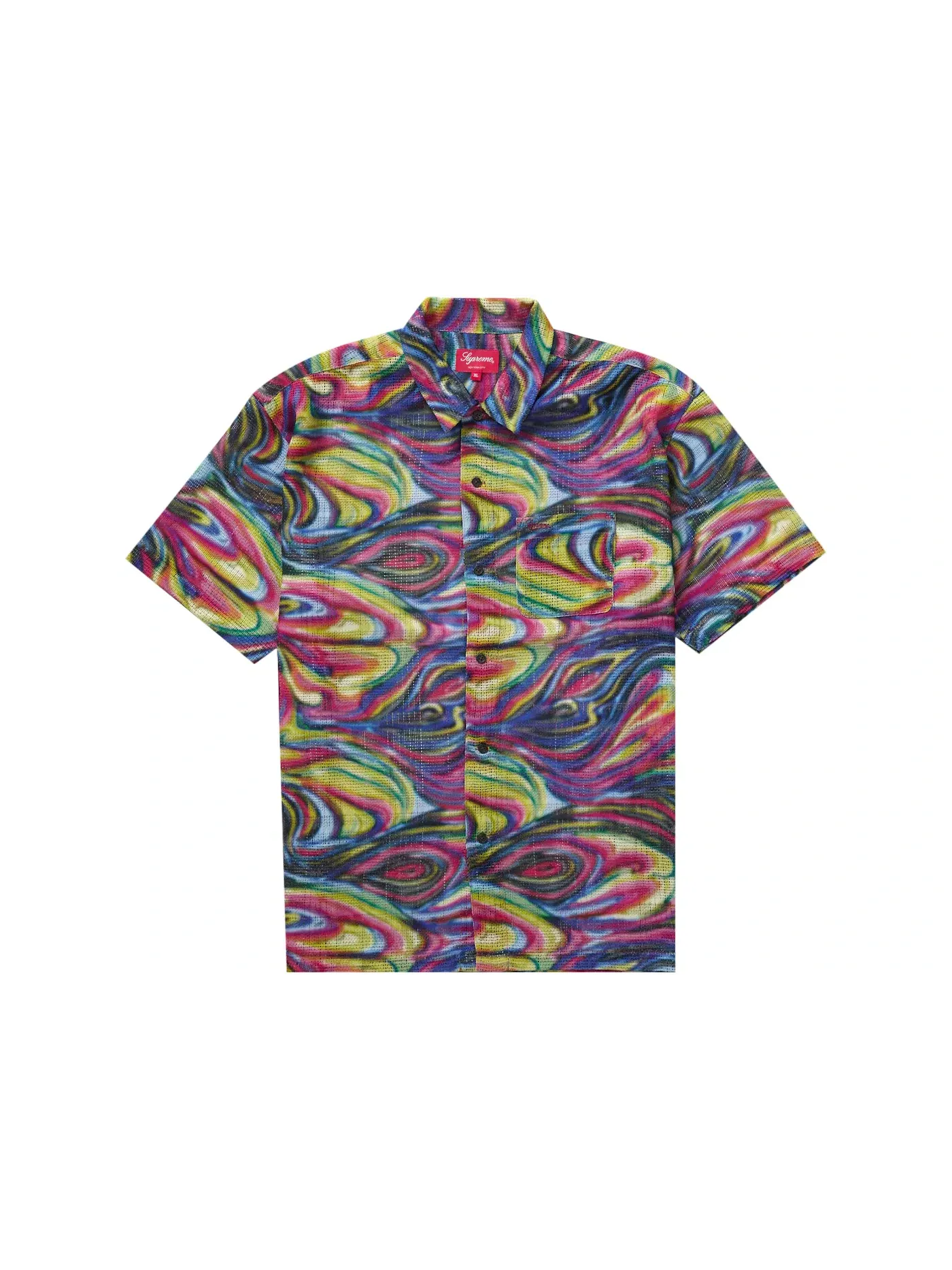 Мужская футболка с принтом Supreme Mesh Stripe S/S Shirt — изображение 1 из 1, мульти