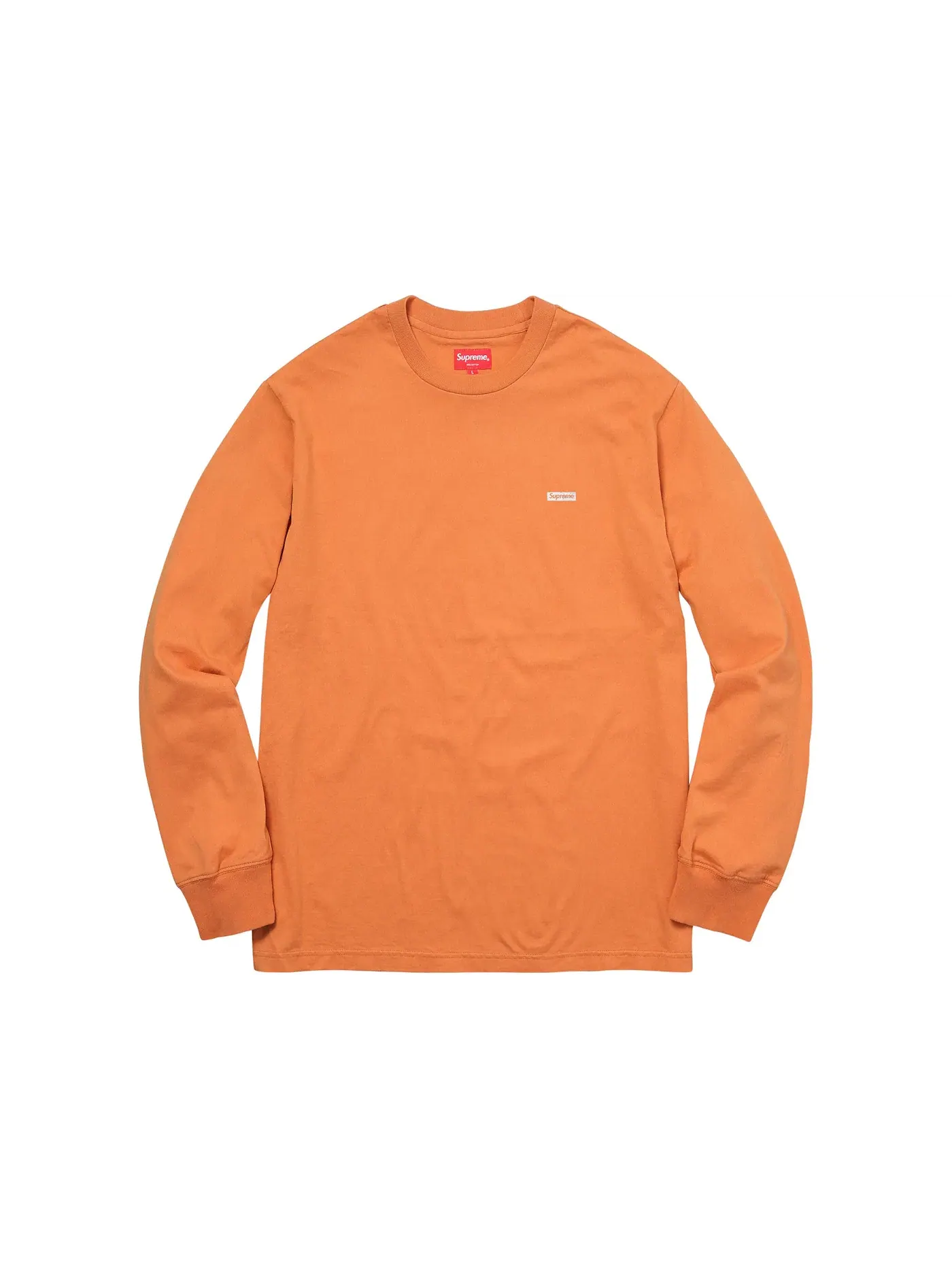 Мужская футболка с длинным рукавом с принтом Supreme Metallic Box Logo L/S Tee — изображение 1 из 1, светлый оранжевый