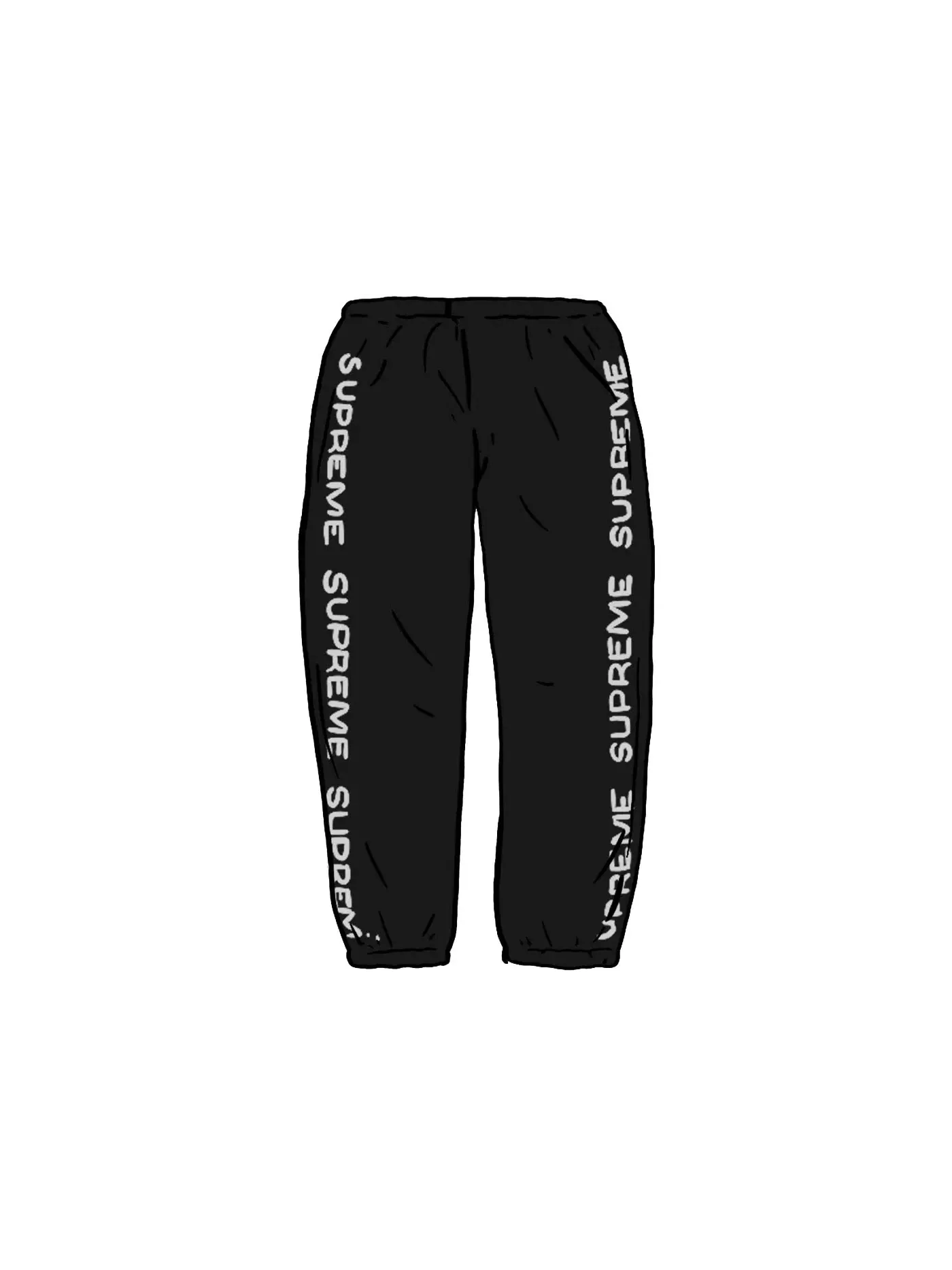 Мужские спортивные штаны с металлическим кантом Supreme Sweatpant — изображение 1 из 1, черный