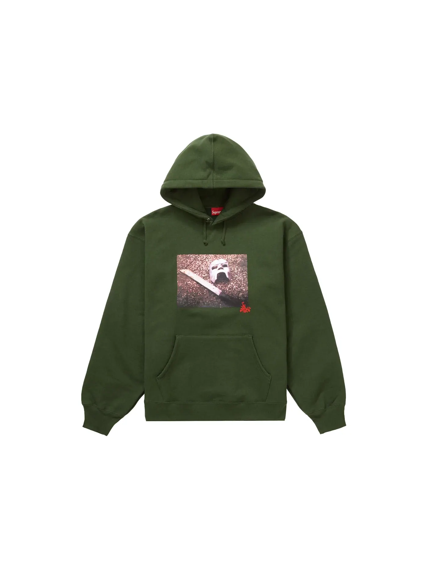 Мужской худи с принтом Supreme MF DOOM — изображение 1 из 2, темный оливковый