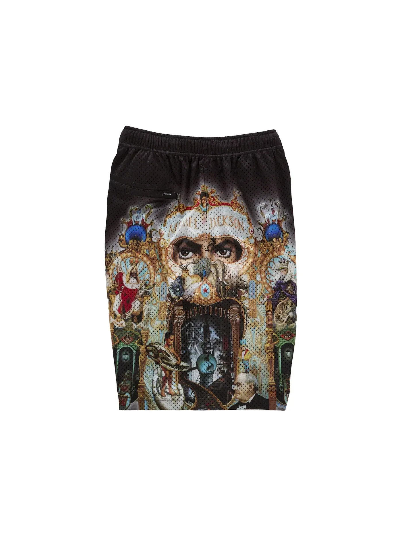 Мужские шорты из сетки с принтом Supreme Michael Jackson Dangerous Mesh Short — изображение 4 из 4, черный