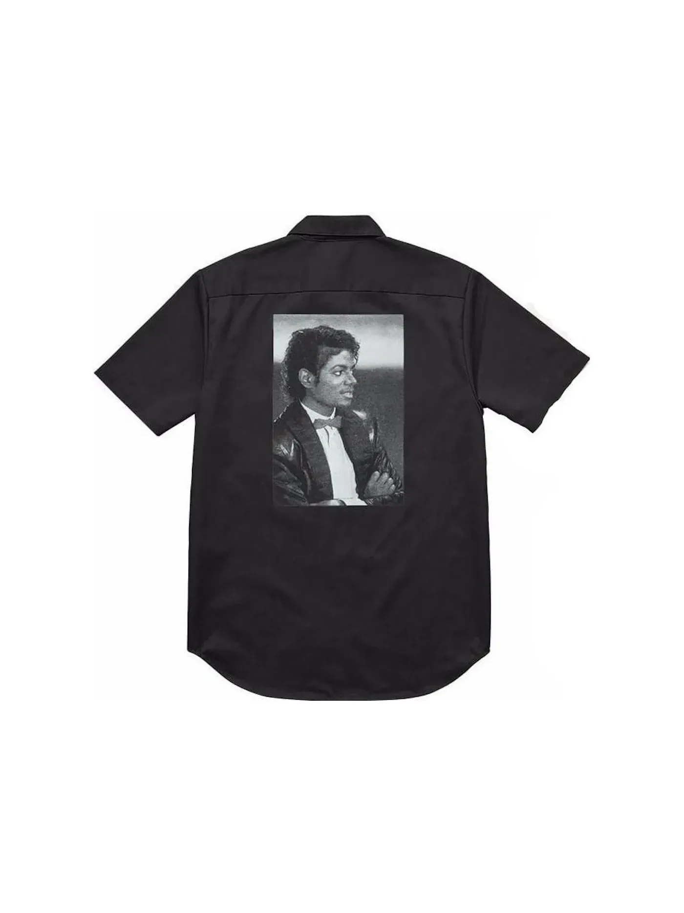 Мужская рубашка с принтом Michael Jackson Supreme — изображение 2 из 2, черный