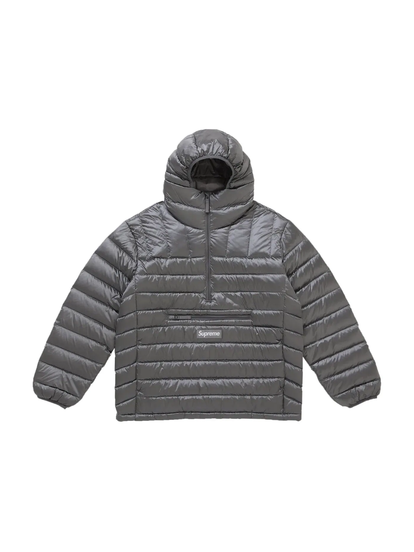 Мужской пуловер с капюшоном на молнии Supreme Micro Down Half Zip Silver — изображение 1 из 1