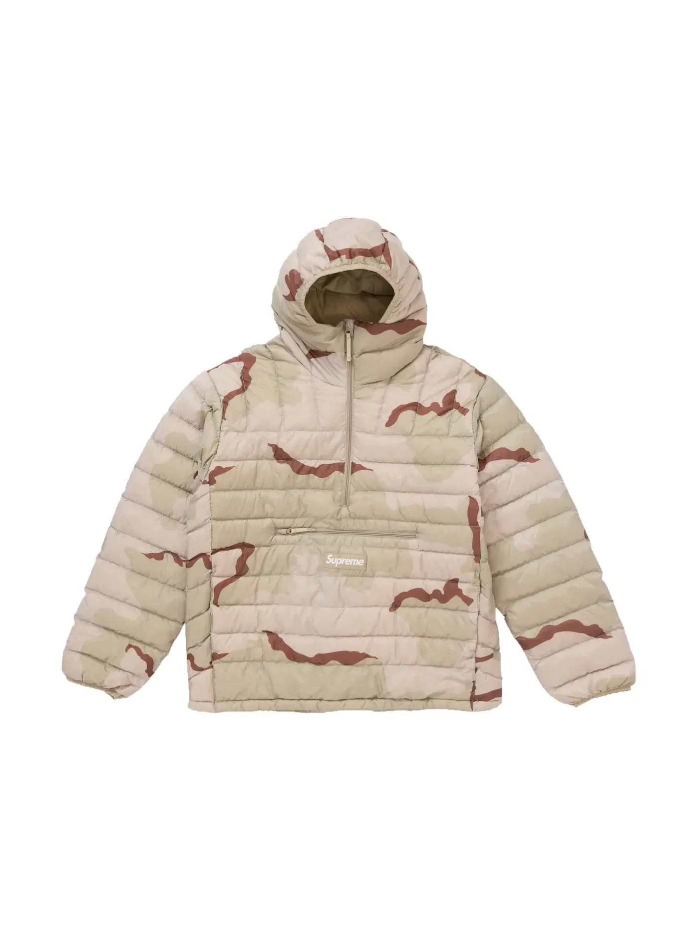 Мужской пуловер с капюшоном на микропуху с полузастежкой-молнией Desert Camo Supreme — изображение 1 из 2