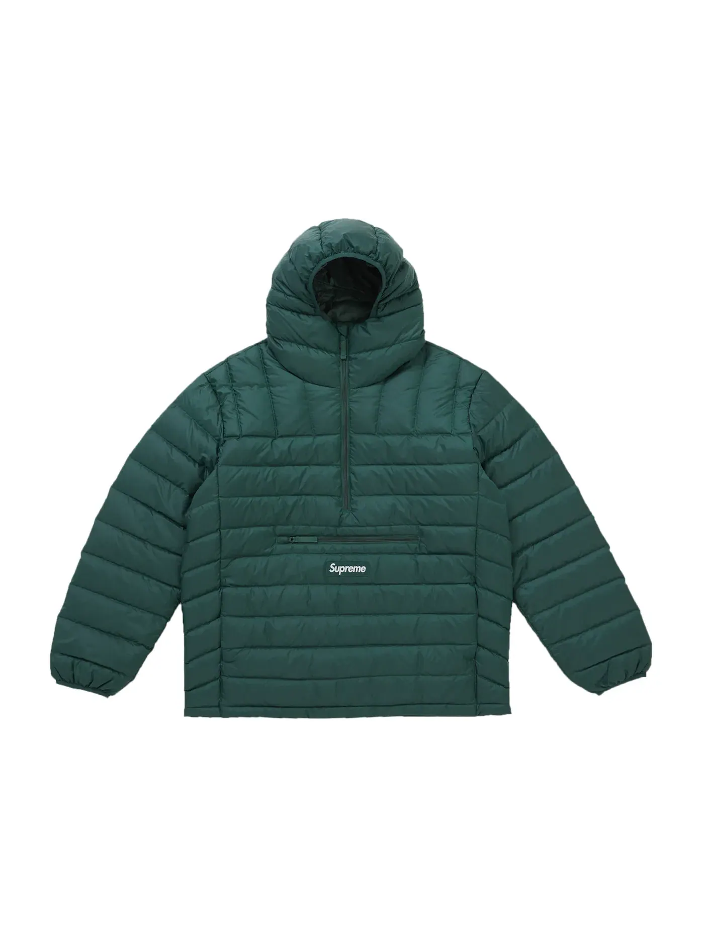 Мужской пуловер-полузип на пуху с капюшоном Supreme Pullover (FW25) — изображение 1 из 1, темный зеленый