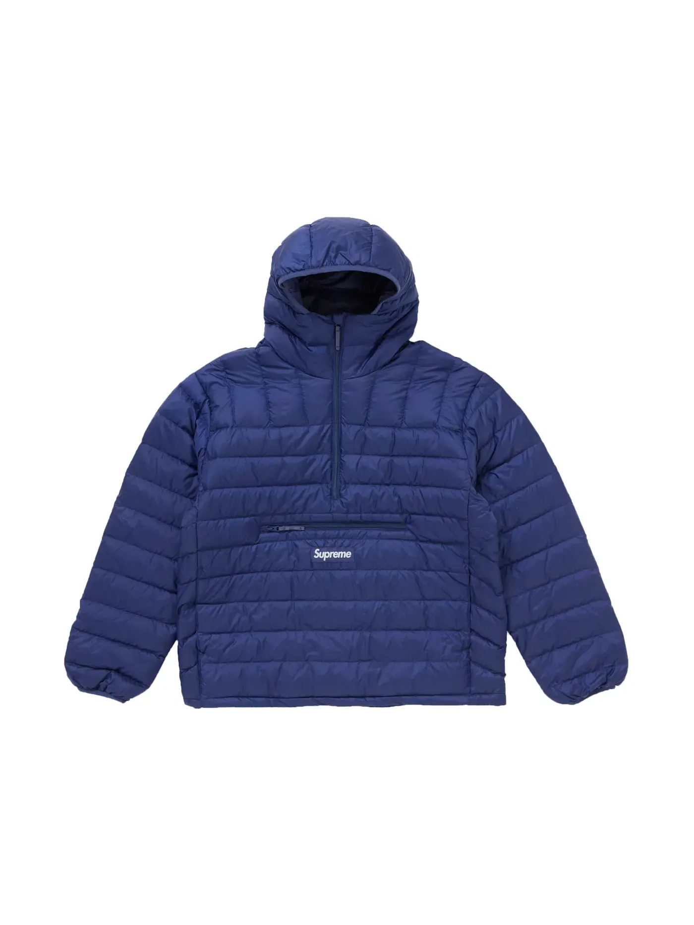 Мужской пуловер-худи на молнии с наполнителем Supreme Pullover (FW24) — изображение 1 из 2, темно-синий