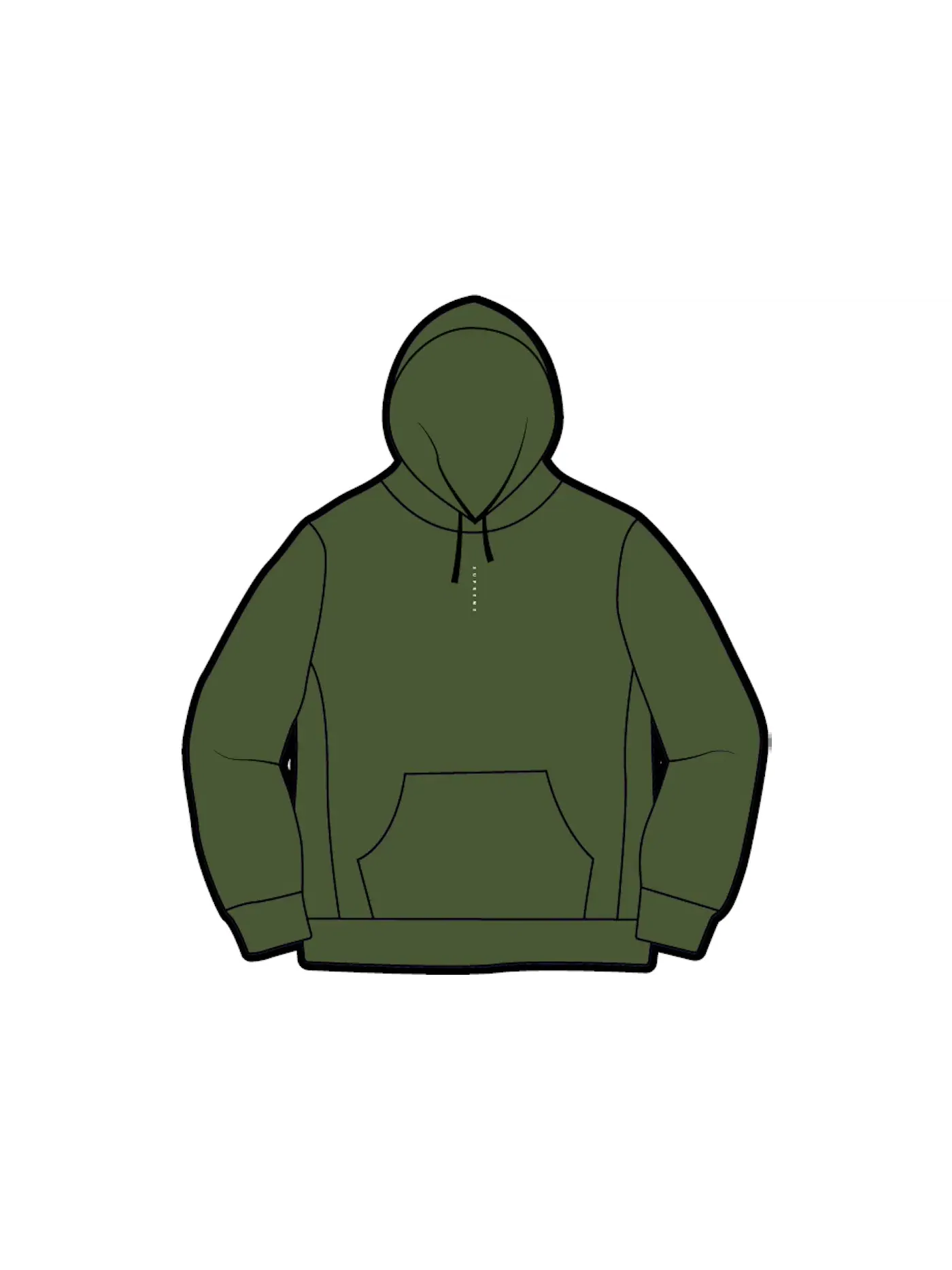 Мужская худи с принтом Micro Logo Supreme — изображение 1 из 1, зеленый