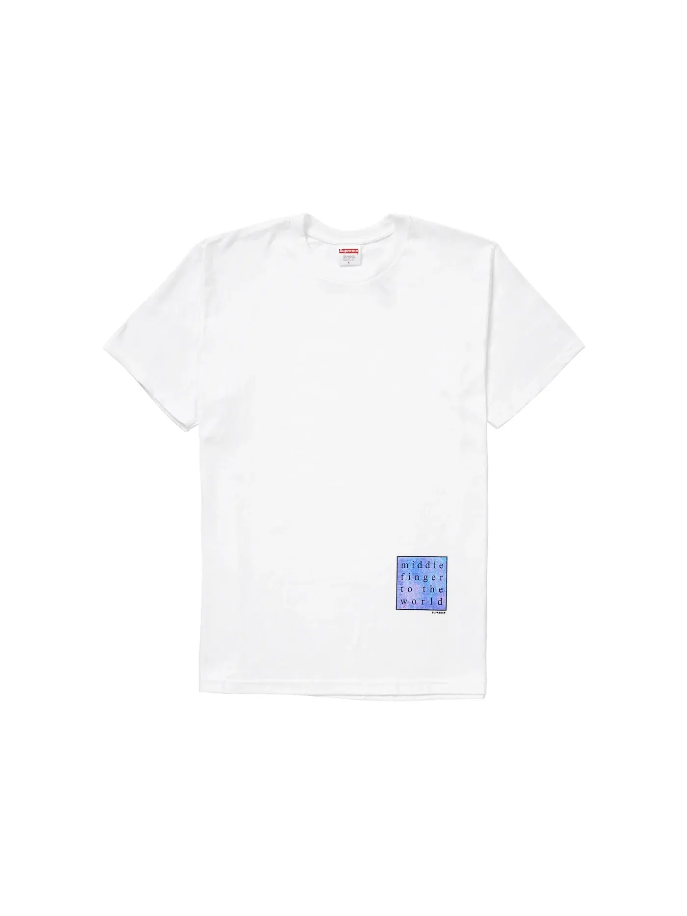 Мужская футболка с принтом Supreme Middle Finger to the World Tee — изображение 1 из 1, белый
