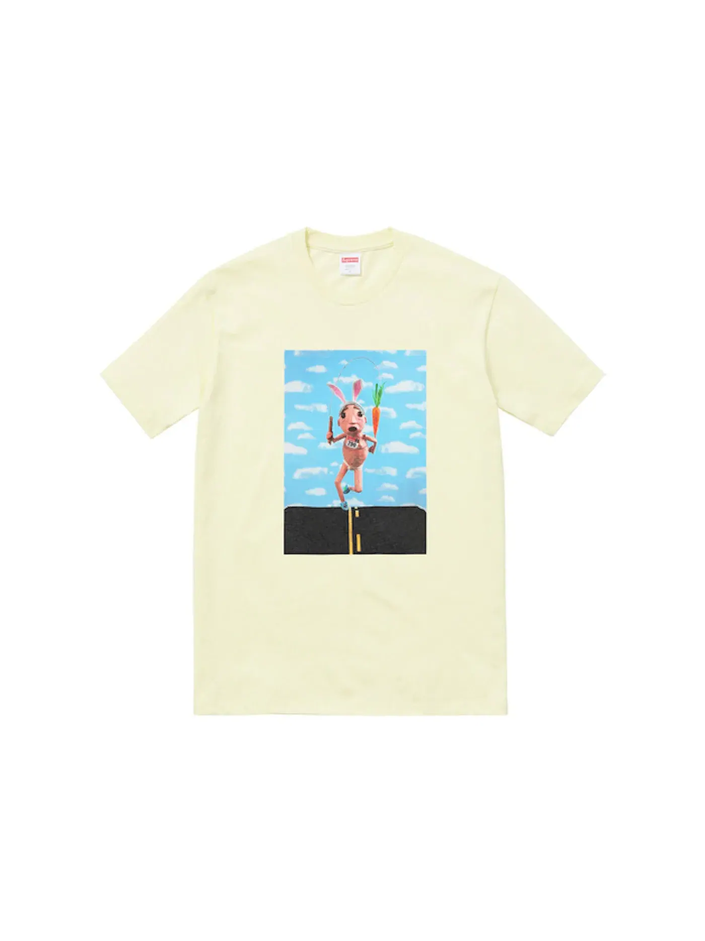 Мужская футболка с принтом Supreme Mike Hill Runner Tee — изображение 1 из 1, бледный желтый