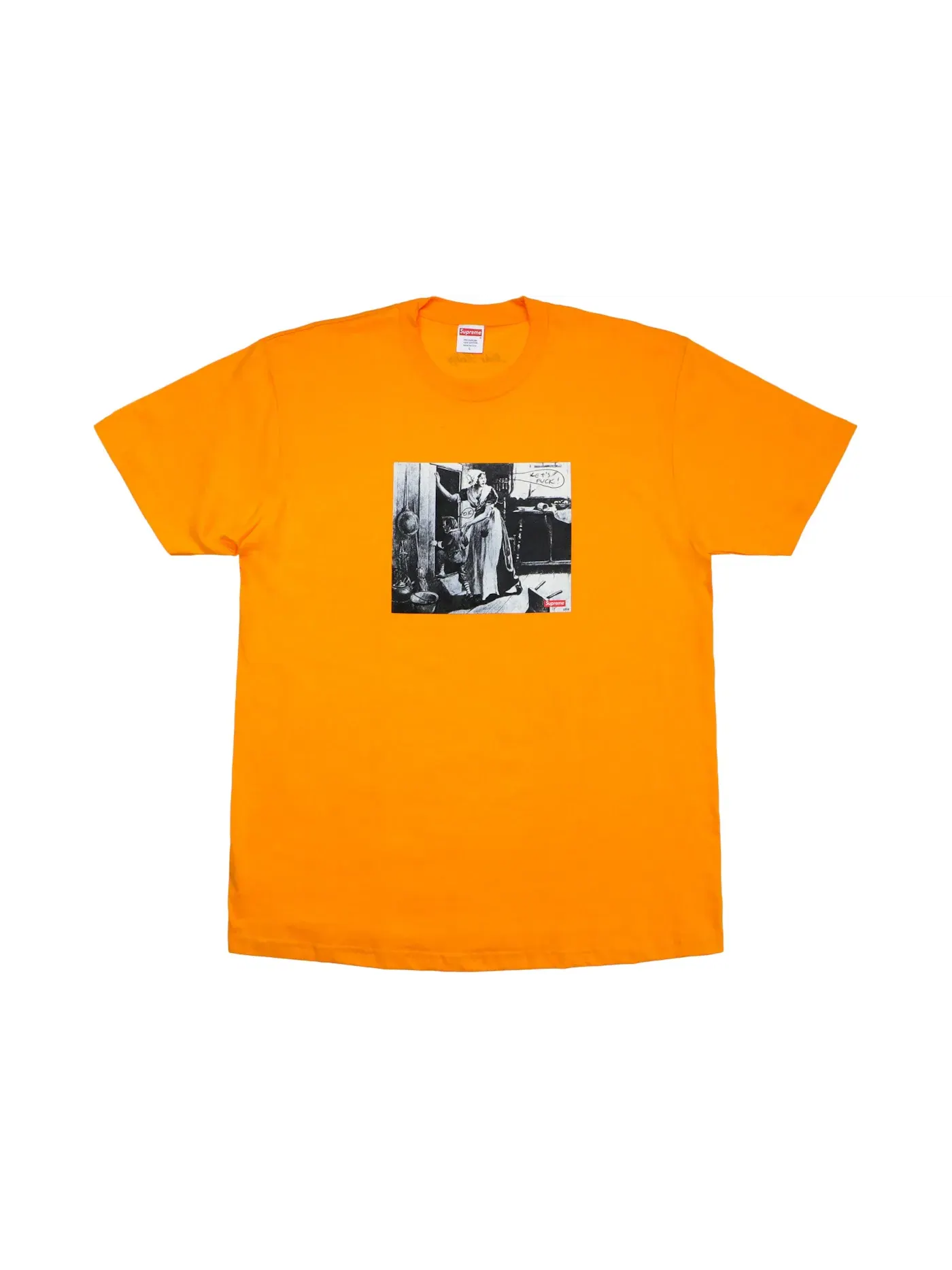 Мужская футболка с принтом Supreme Mike Kelley Hiding From Indians Tee — изображение 1 из 2, яркий оранжевый
