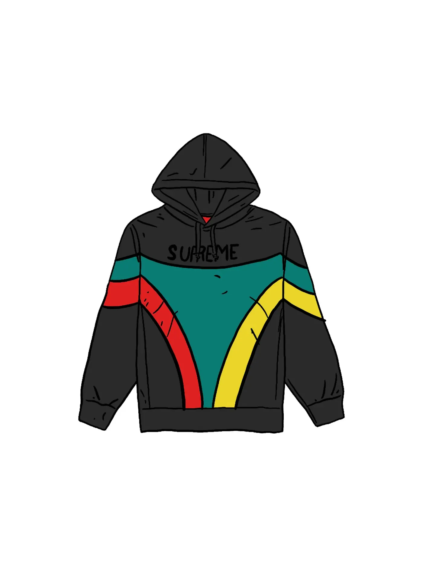 Мужской свитшот с капюшоном Supreme — изображение 1 из 1, черный