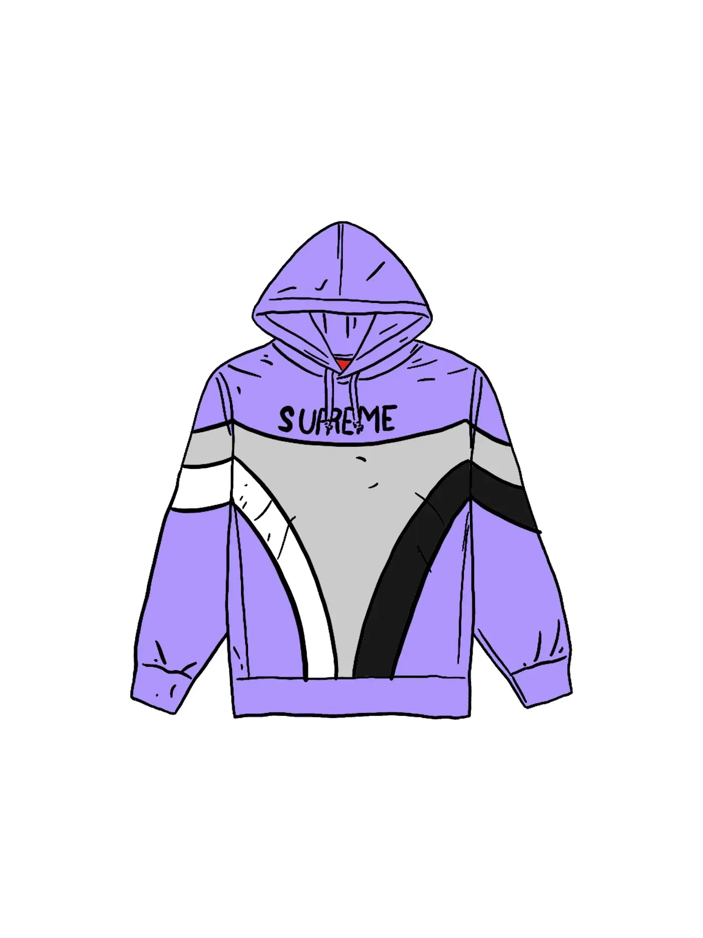 Мужская худи с капюшоном Supreme Hooded Sweatshirt — изображение 1 из 1, светлый фиолетовый