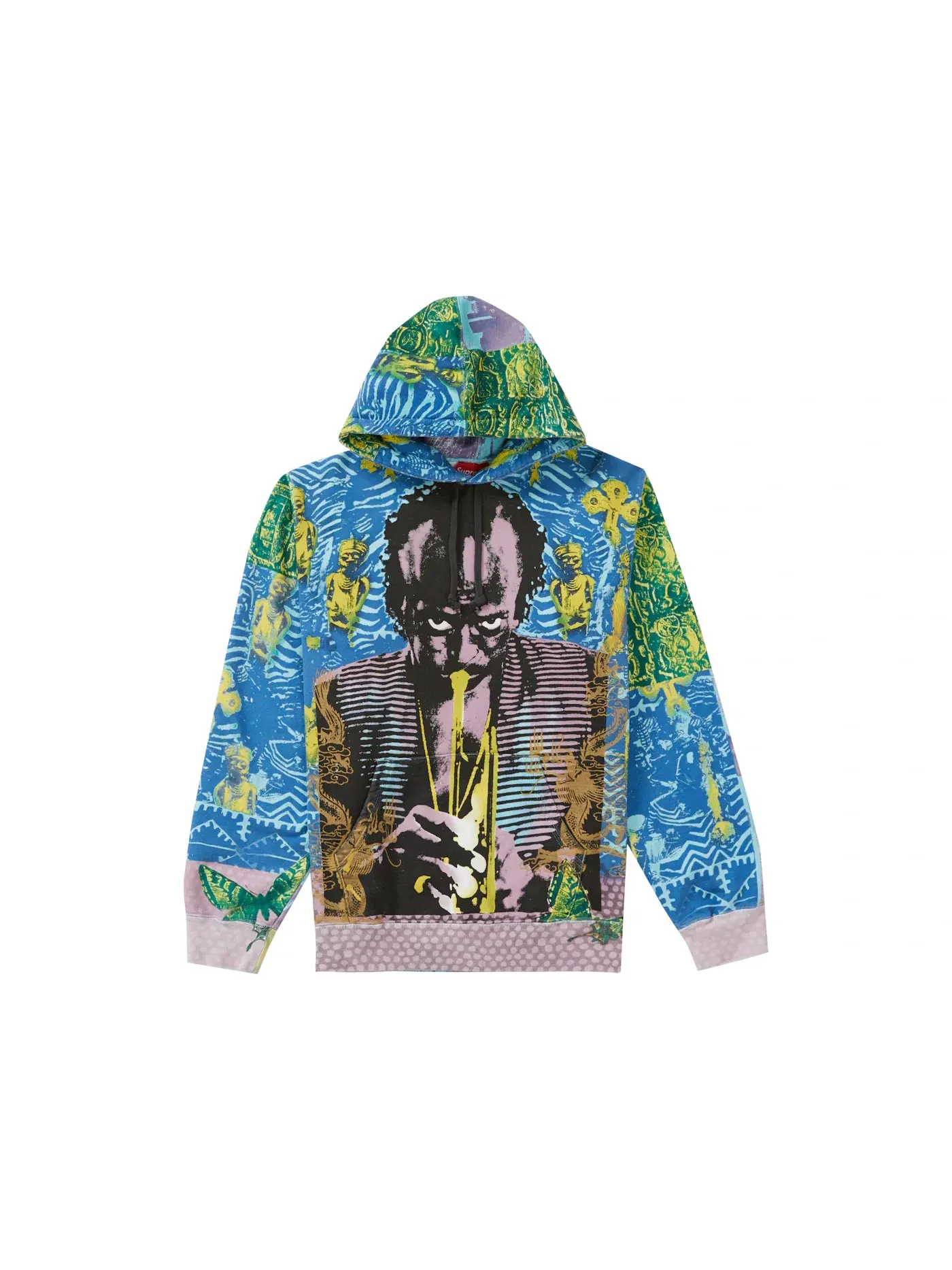 Мужская худи с капюшоном с принтом Hooded Sweatshirt Supreme — изображение 1 из 2, синий