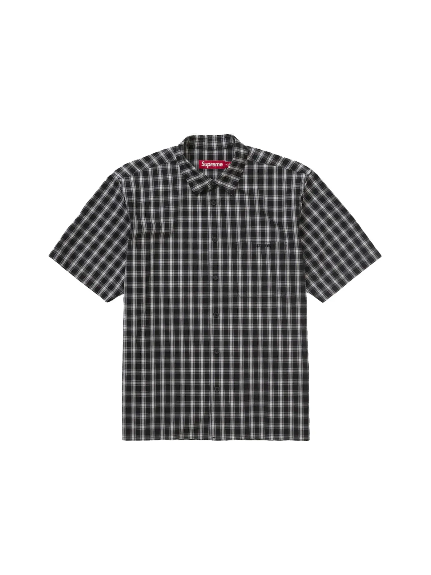 Мужская рубашка с коротким рукавом в клетку Supreme Shirt — изображение 1 из 1, черный