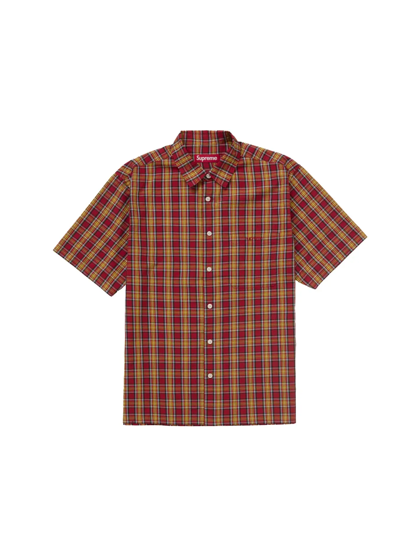 Мужская рубашка с коротким рукавом в клетку Shirt Supreme — изображение 1 из 1, оранжевый