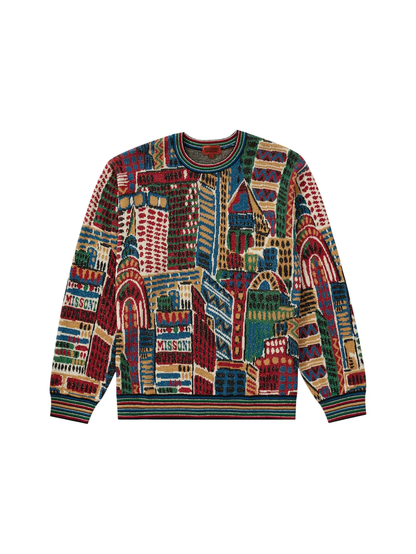 Мужской свитер с принтом Missoni Supreme — изображение 1 из 2, бордовый