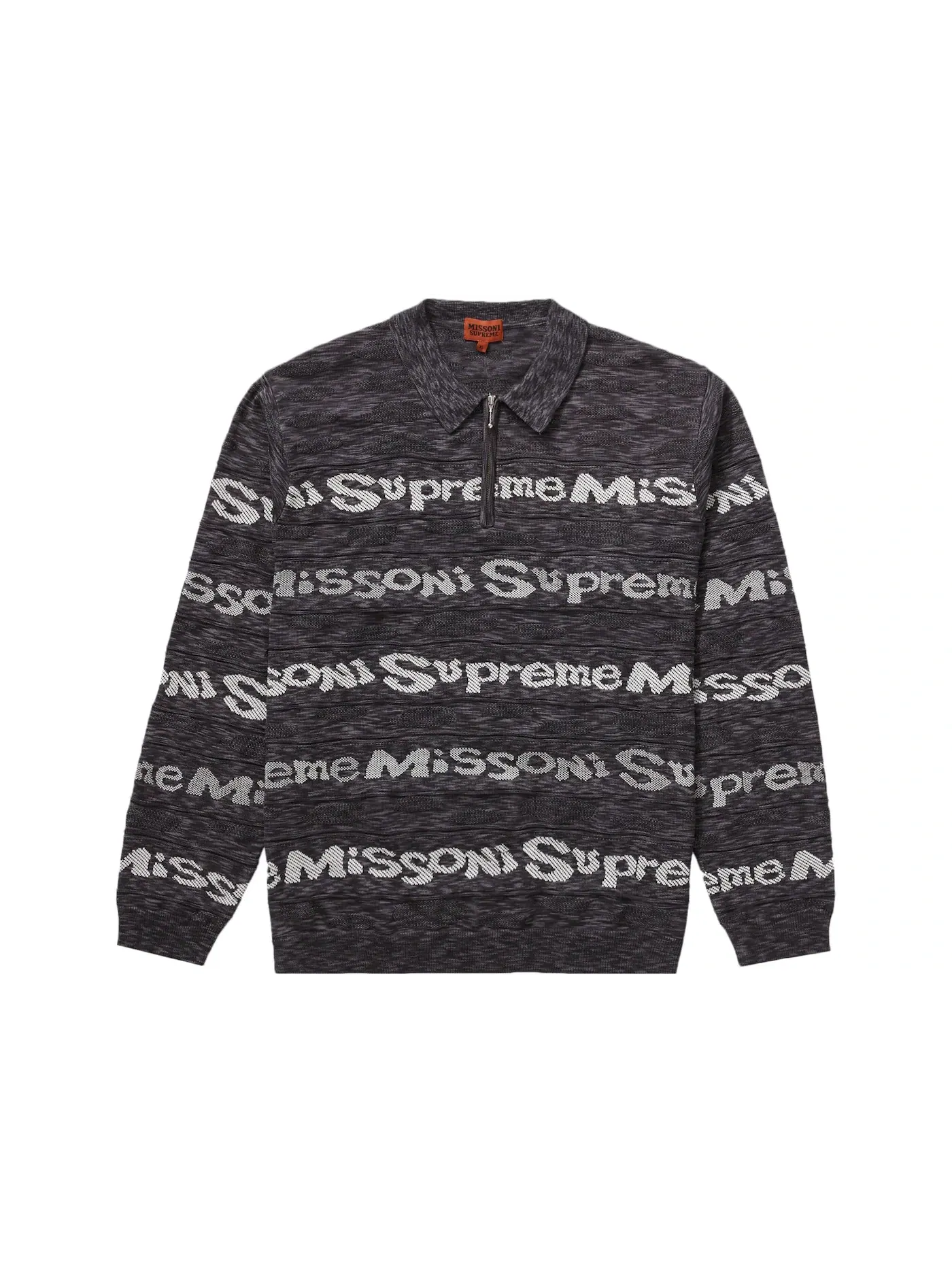 Мужская рубашка-поло с длинным рукавом и молнией Polo Supreme — изображение 1 из 1, черный