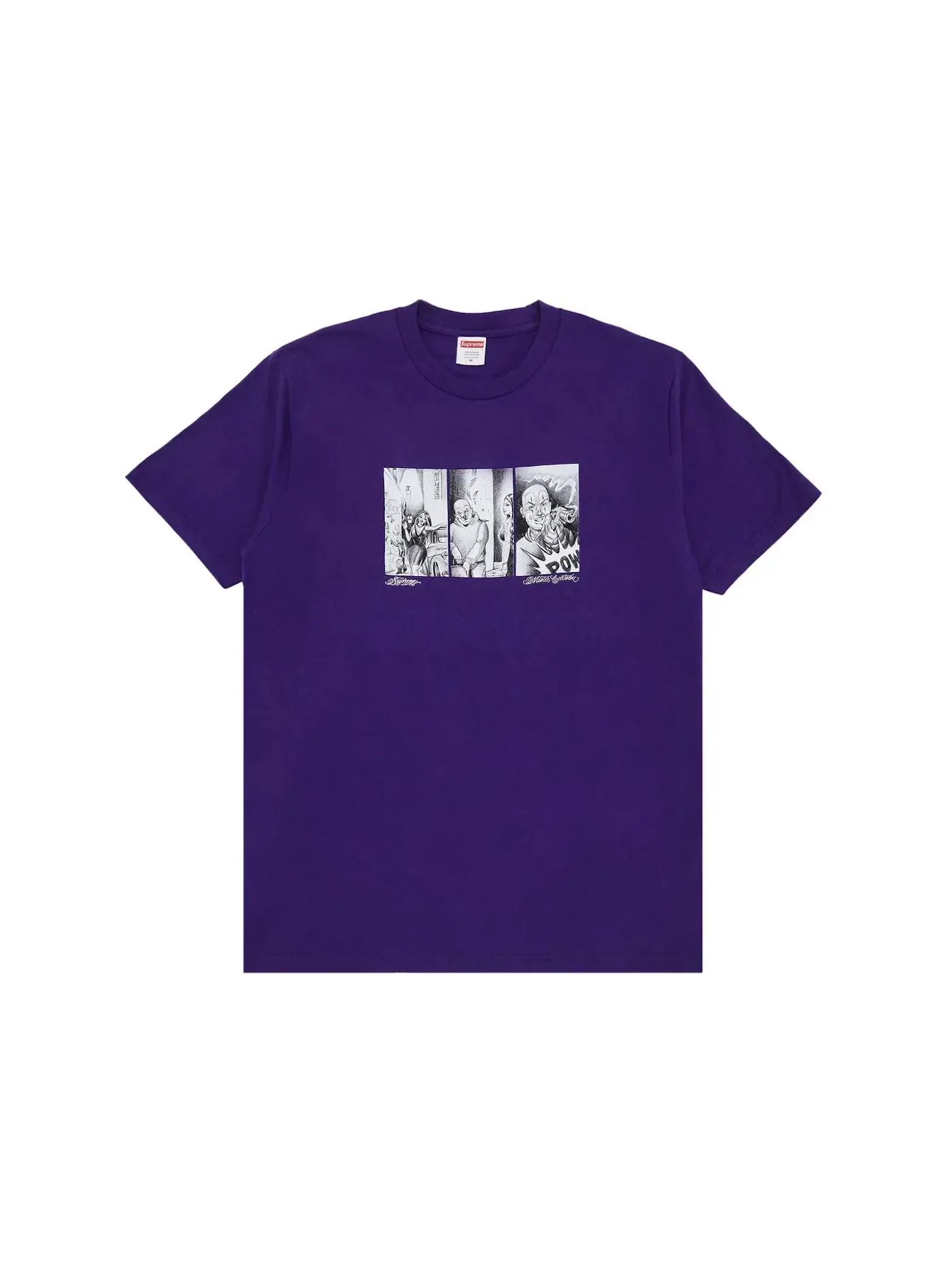 Мужская футболка с принтом Supreme Mister Cartoon Pow Tee — изображение 1 из 1, фиолетовый