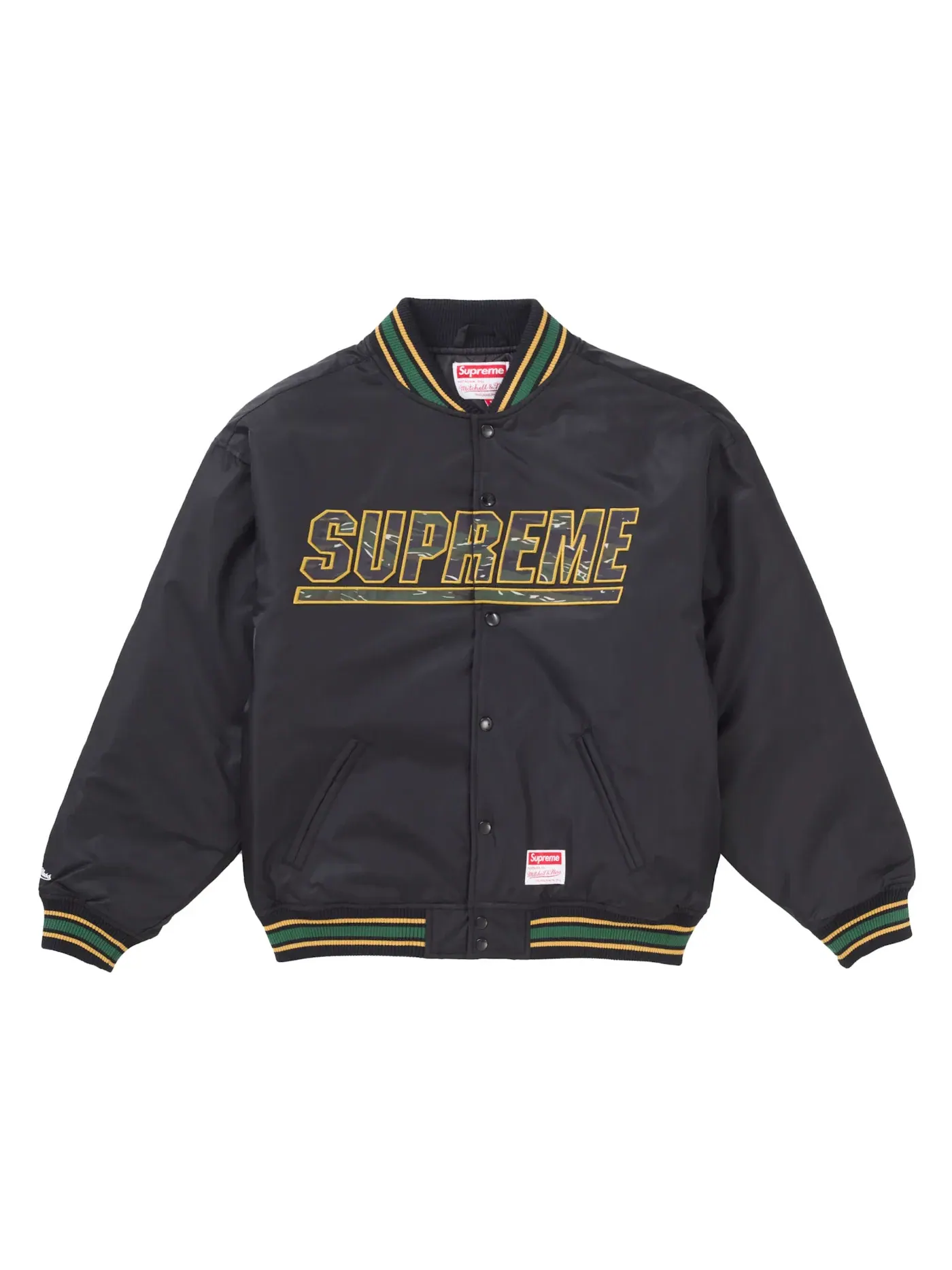 Мужская ветровка с принтом Camo Logo Supreme Mitchell & Ness — изображение 1 из 3, черный