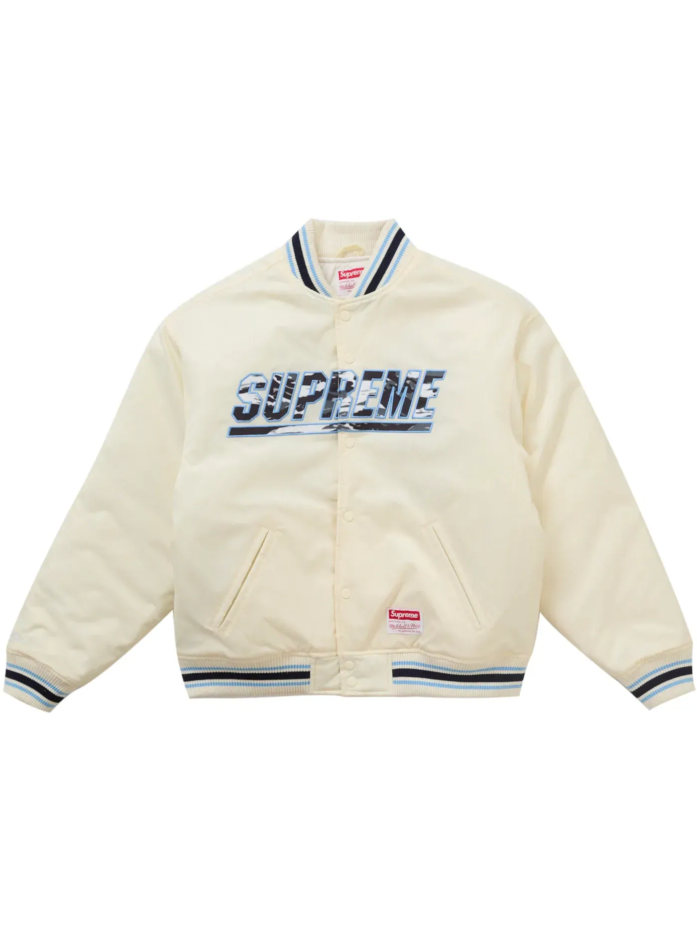 Мужская куртка-бомбер с камуфляжным принтом Supreme White — изображение 1 из 3
