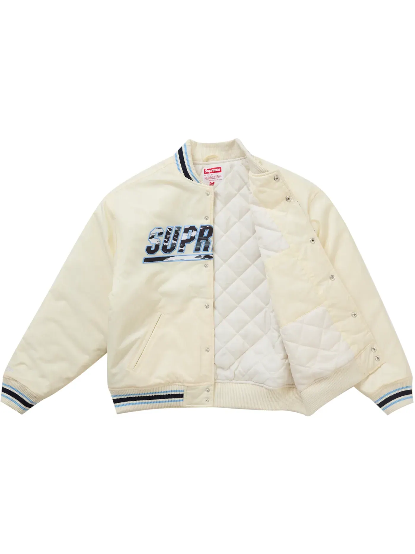 Мужская куртка-бомбер с камуфляжным принтом Supreme White — изображение 2 из 3