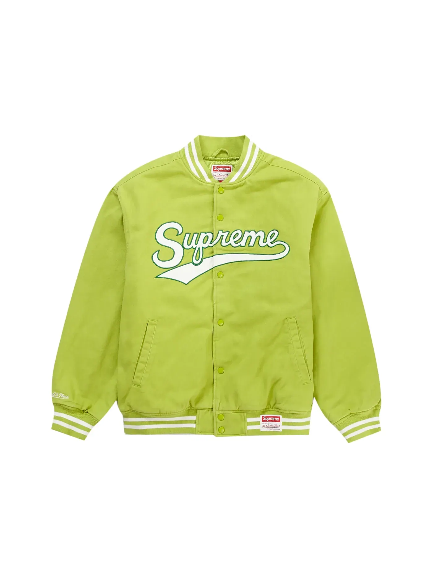 Мужская куртка-бомбер Supreme Mitchell & Ness Doughboy Twill Varsity Jacket — изображение 1 из 3, зеленый