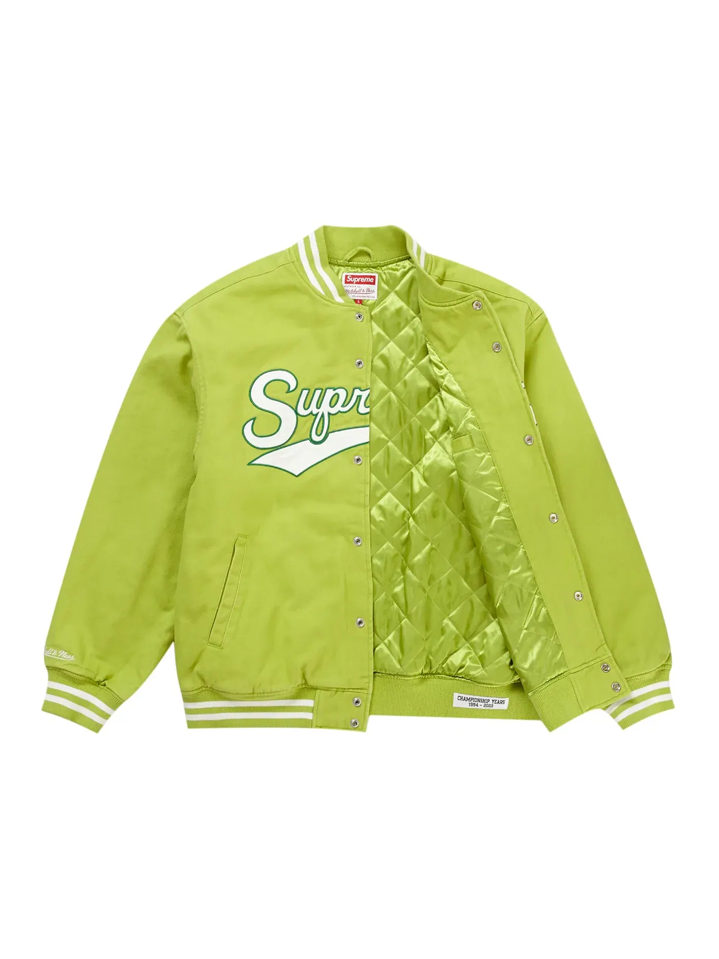 Мужская куртка-бомбер Supreme Mitchell & Ness Doughboy Twill Varsity Jacket — изображение 2 из 3, зеленый