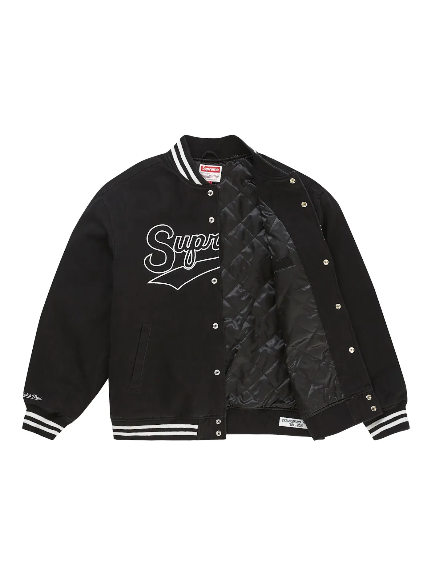 Мужская куртка-бомбер из твила с квилтингом Supreme Mitchell & Ness Doughboy Twill Varsity Jacket — изображение 2 из 3