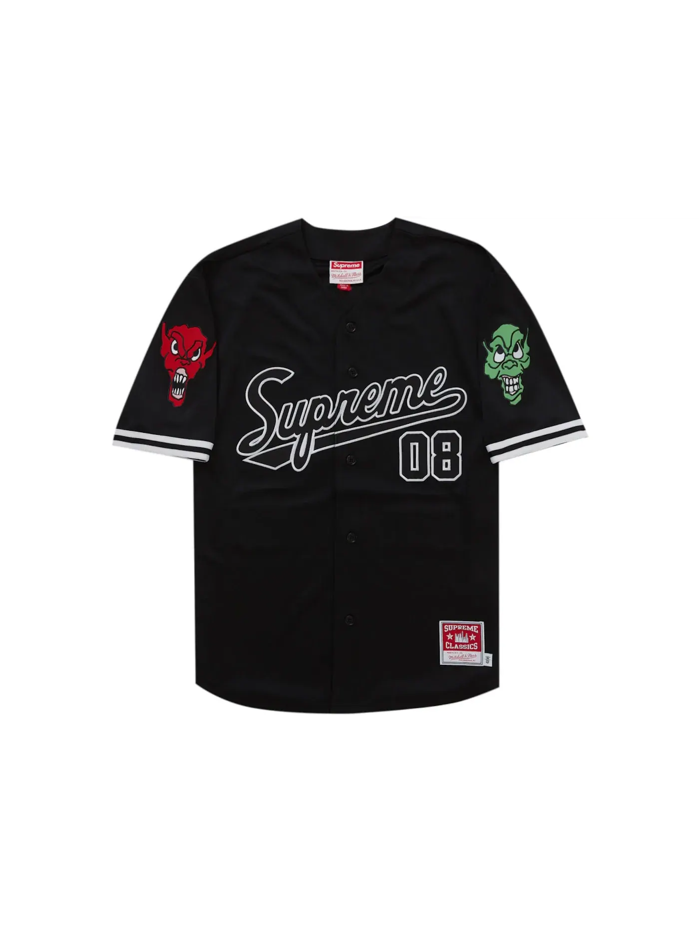 Мужская бейсбольная джерси с принтом Downtown Hell Supreme Mitchell & Ness — изображение 1 из 2, черный