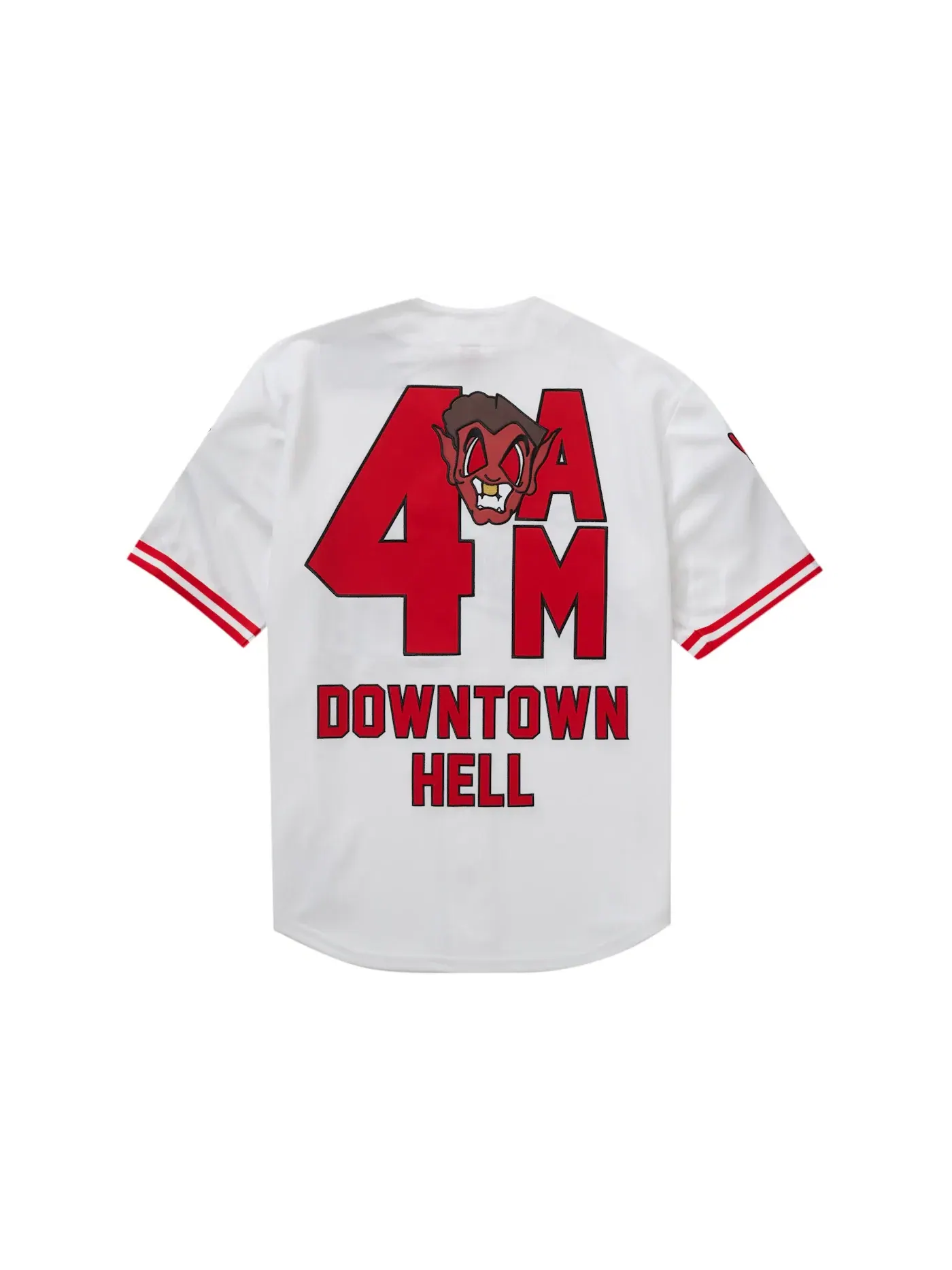 Мужская бейсбольная джерси с принтом Mitchell & Ness Downtown Hell Supreme — изображение 2 из 2, белый