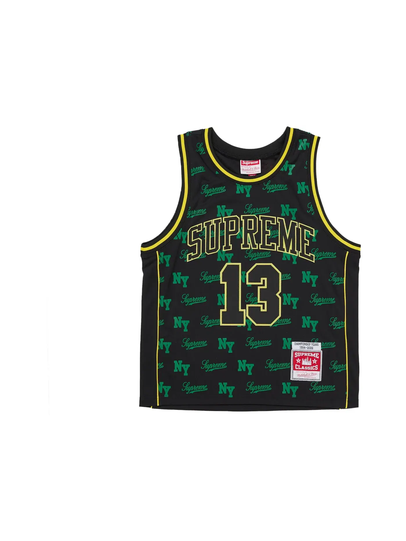 Мужская баскетбольная джерси с монограммой Supreme Mitchell & Ness — изображение 1 из 2, черный