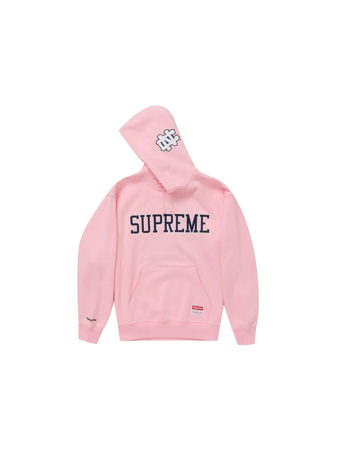 Мужская худи с капюшоном Supreme Mitchell & Ness NCAA Hooded Sweatshirt — изображение 2 из 3, розовый
