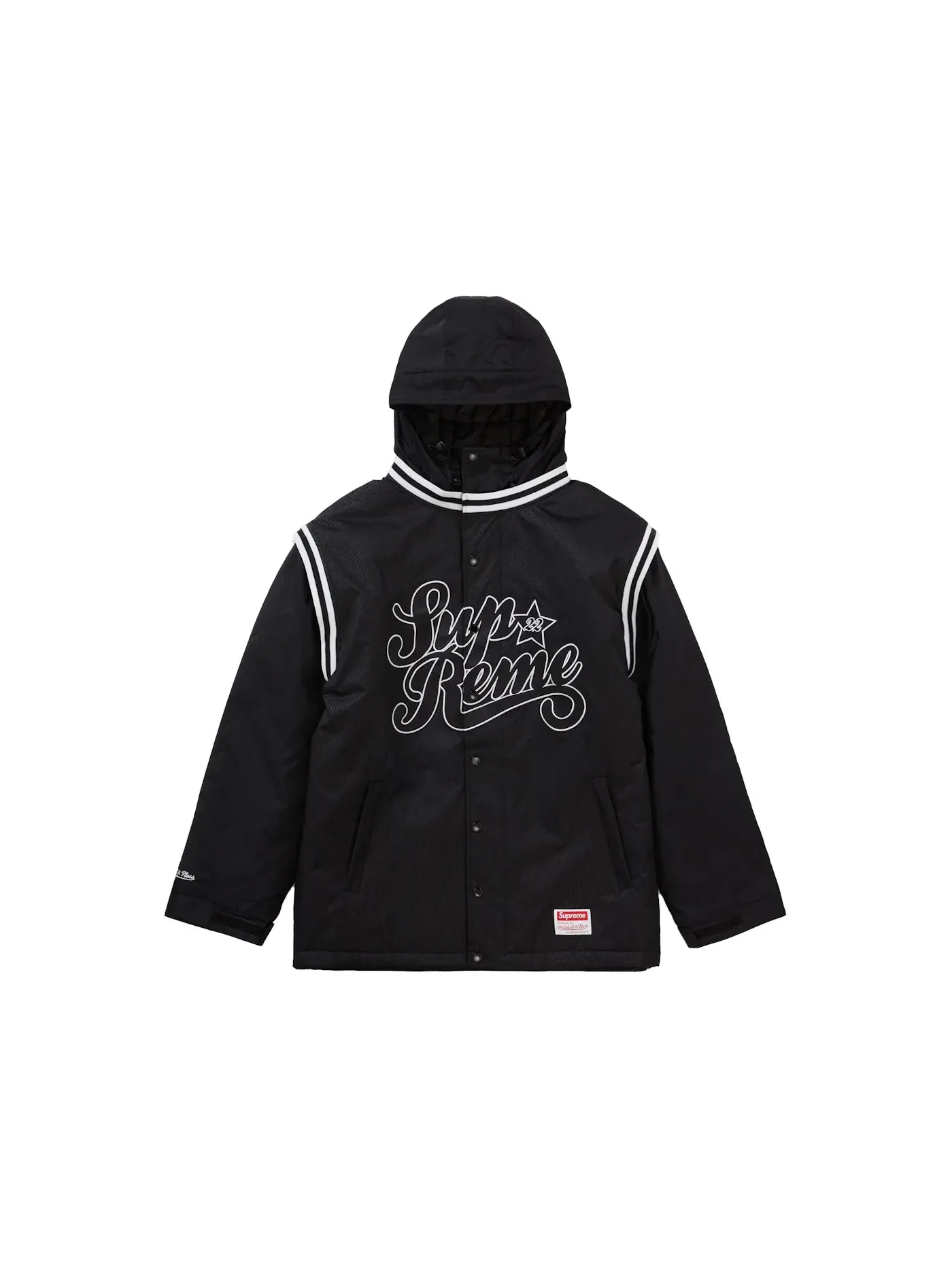 Мужская стеганая спортивная куртка Supreme Mitchell & Ness — изображение 1 из 3, черный