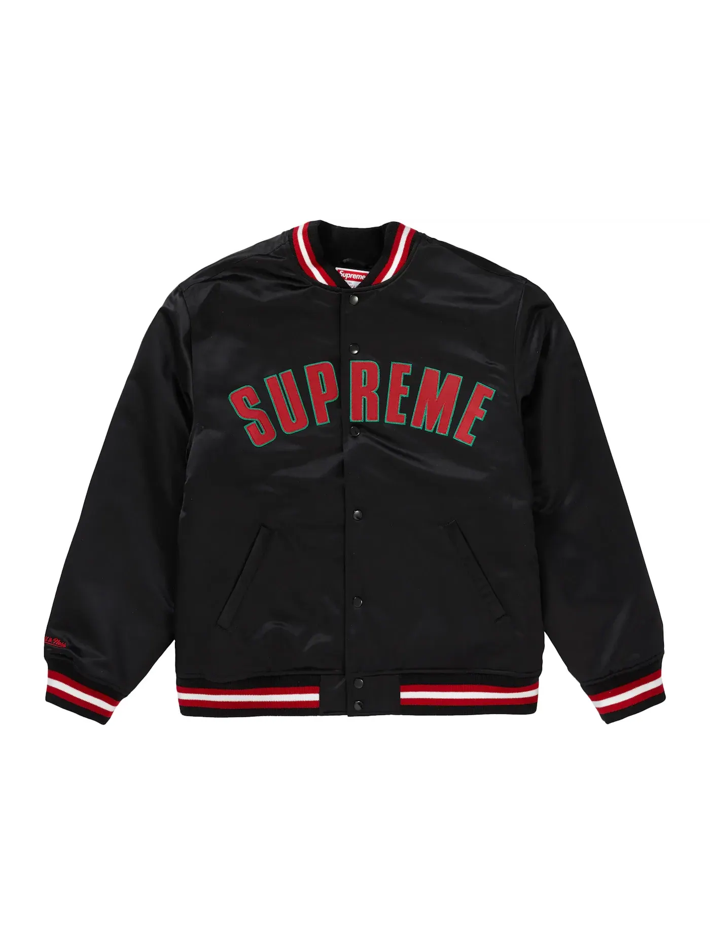 Мужская куртка-бомбер Mitchell & Ness Supreme — изображение 2 из 3, черный