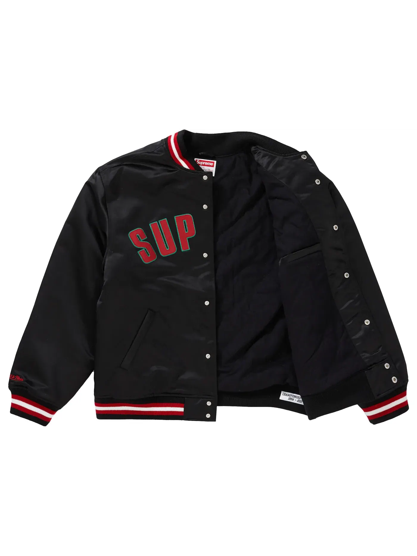 Мужская куртка-бомбер Mitchell & Ness Supreme — изображение 3 из 3, черный