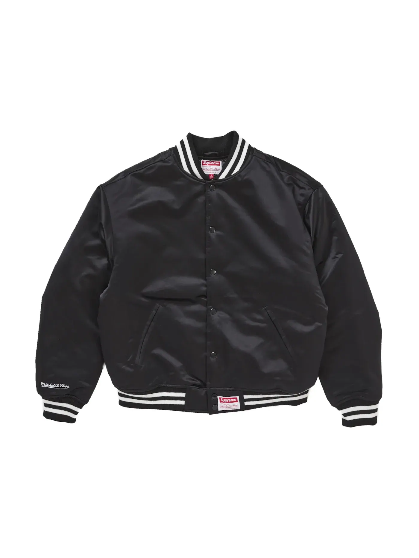 Мужская куртка-бомбер сатиновая Supreme Jacket (FW24) — изображение 3 из 3, черный