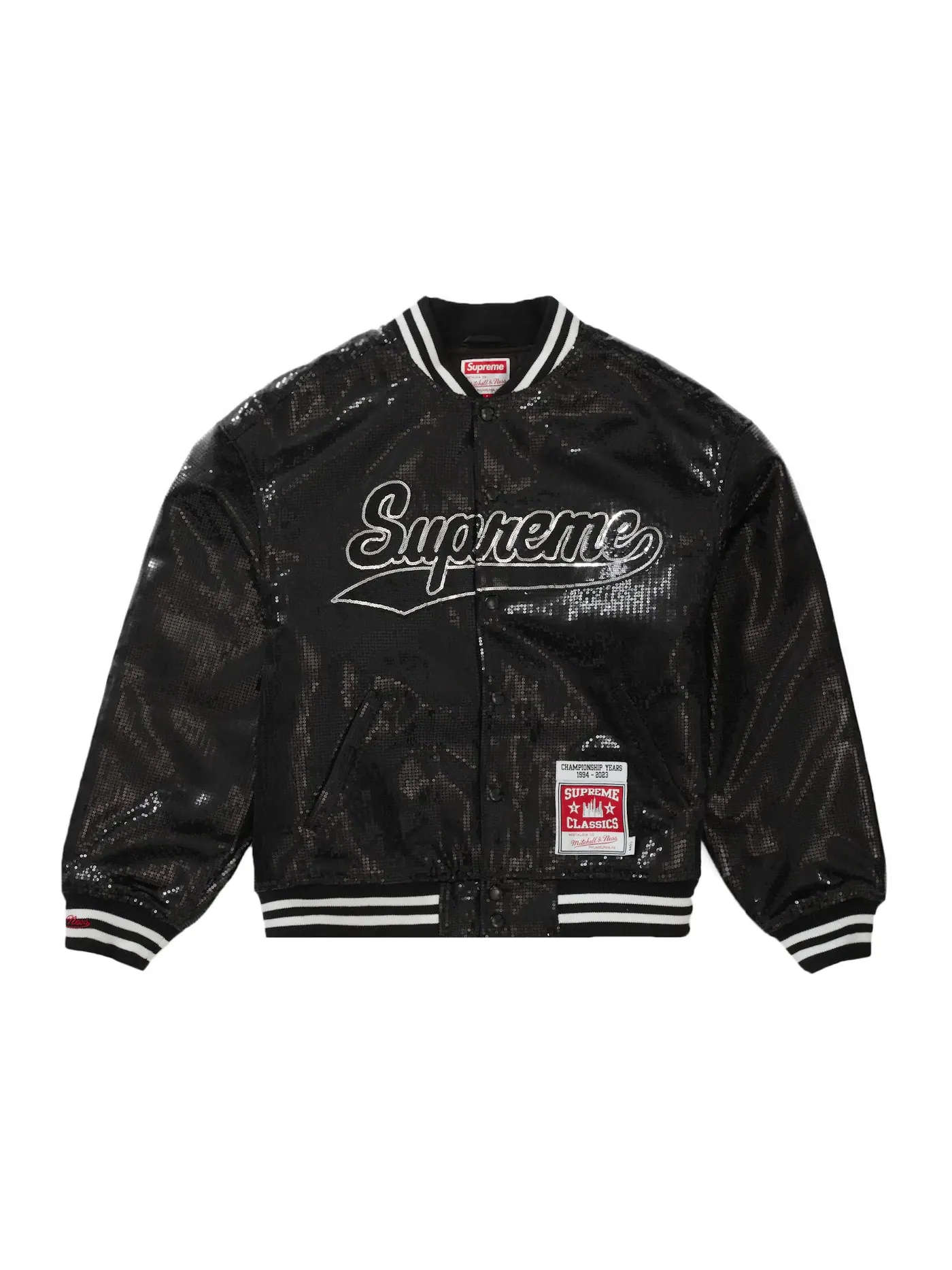 Мужская куртка с пайетками Mitchell & Ness Supreme — изображение 1 из 3, черный