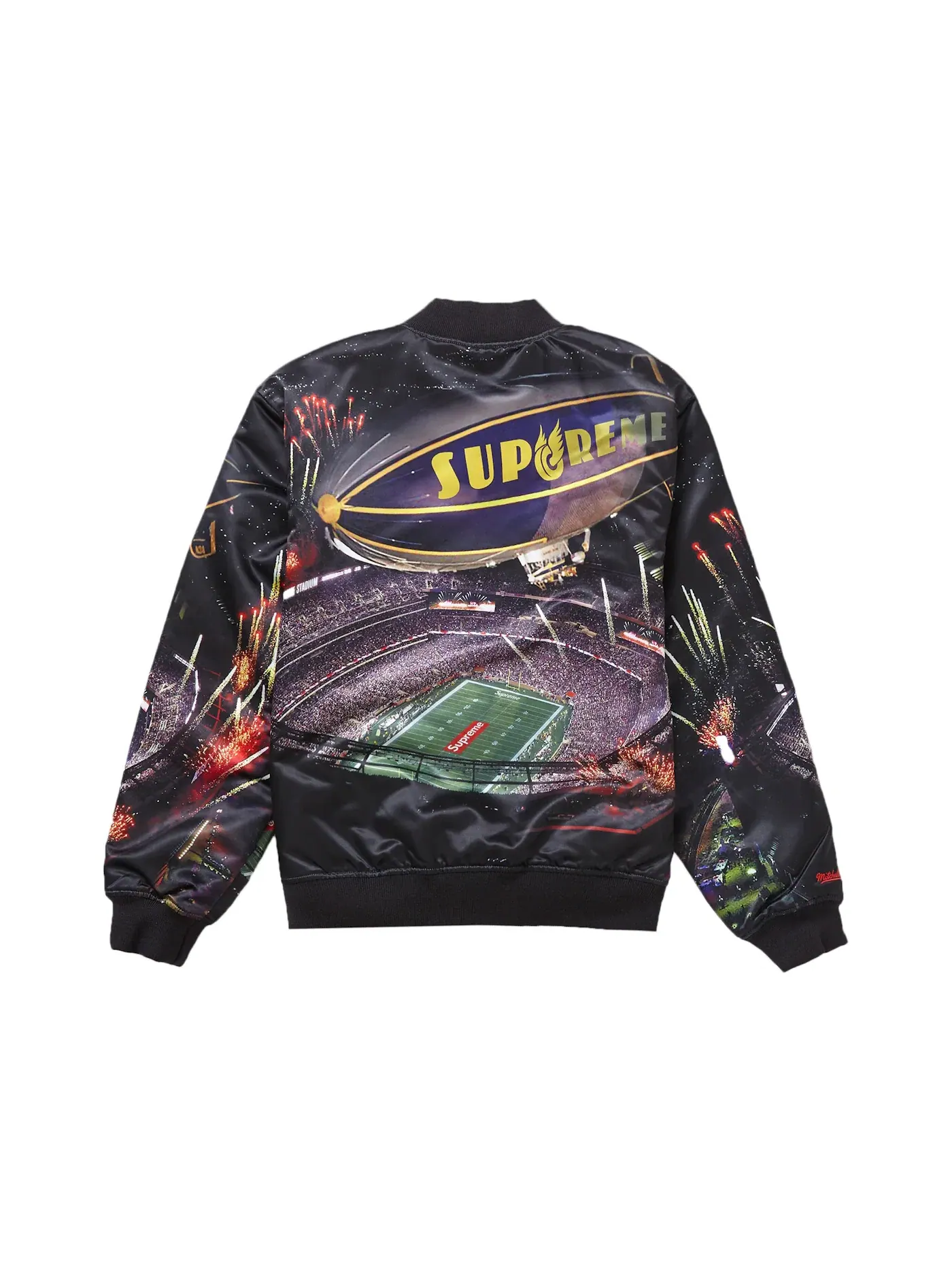 Мужская куртка-бомбер Satin Varsity Supreme — изображение 3 из 3, черный