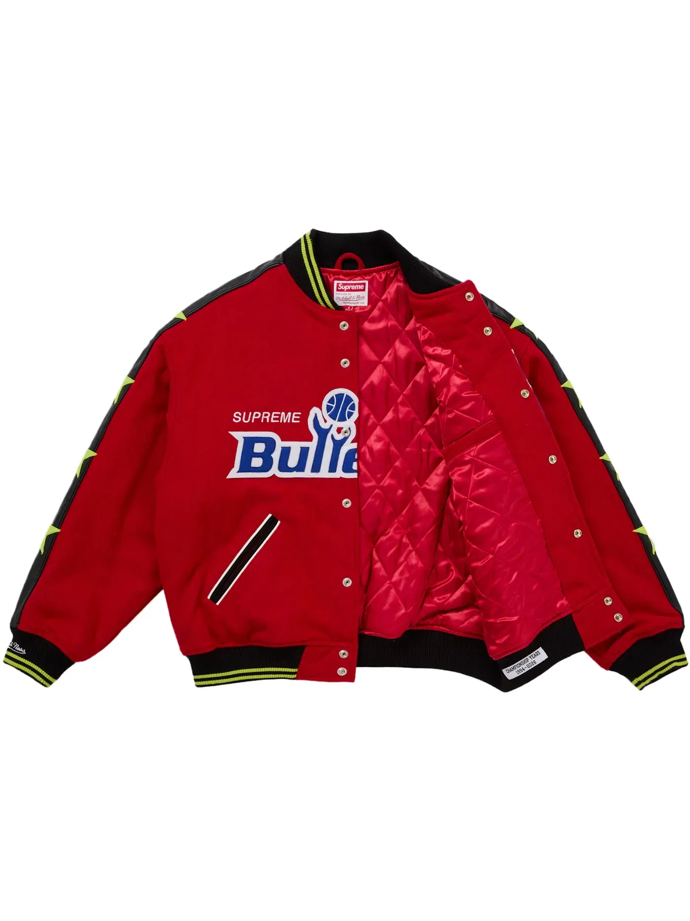 Мужская куртка-бомбер Supreme Mitchell & Ness Teams — изображение 2 из 3, красный
